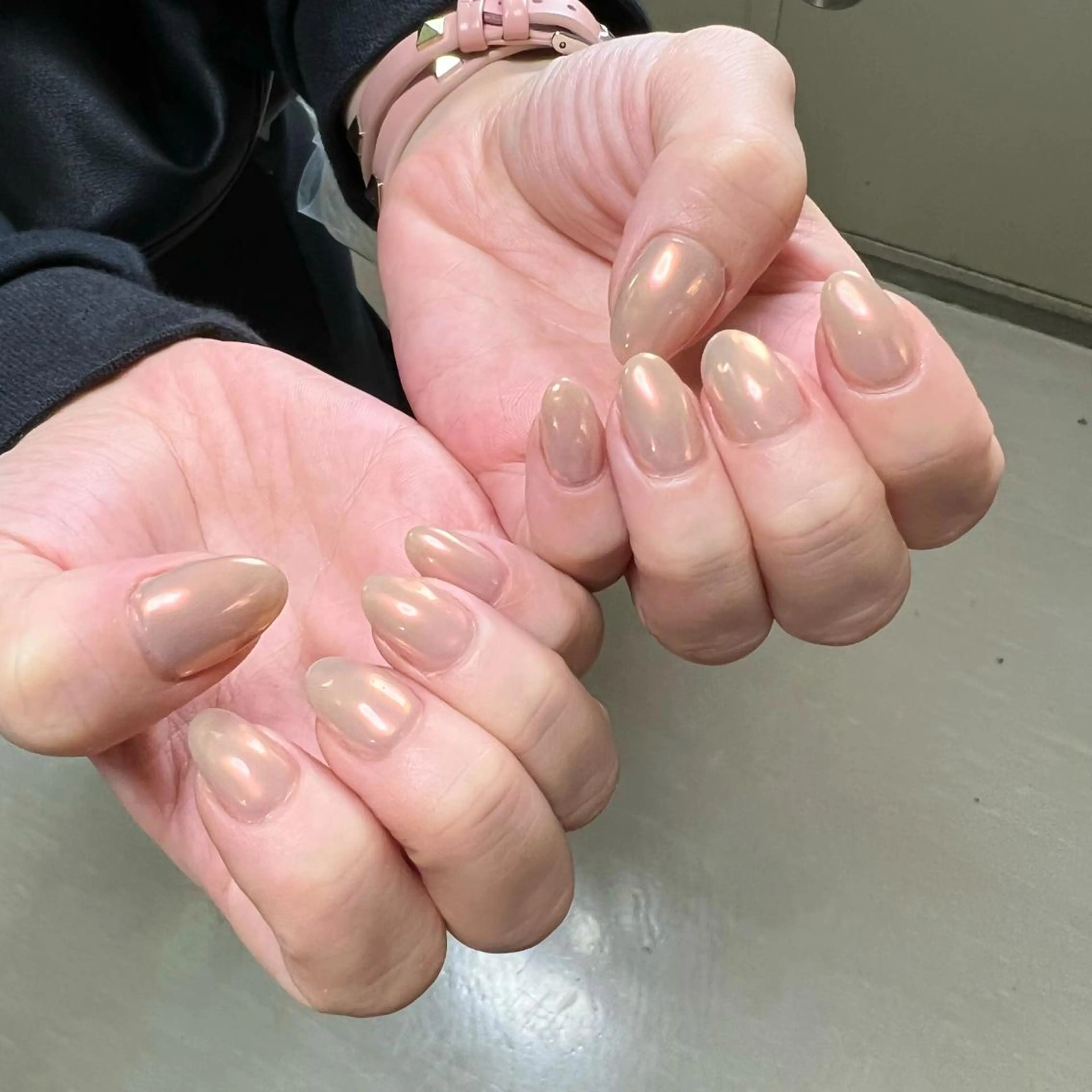 ネイル アートネイル オーロラネイル ブラウン フラワーネイル フットネイル ハンドネイル フットネイル nail salon mieux(ミュー)のネイルデザイン