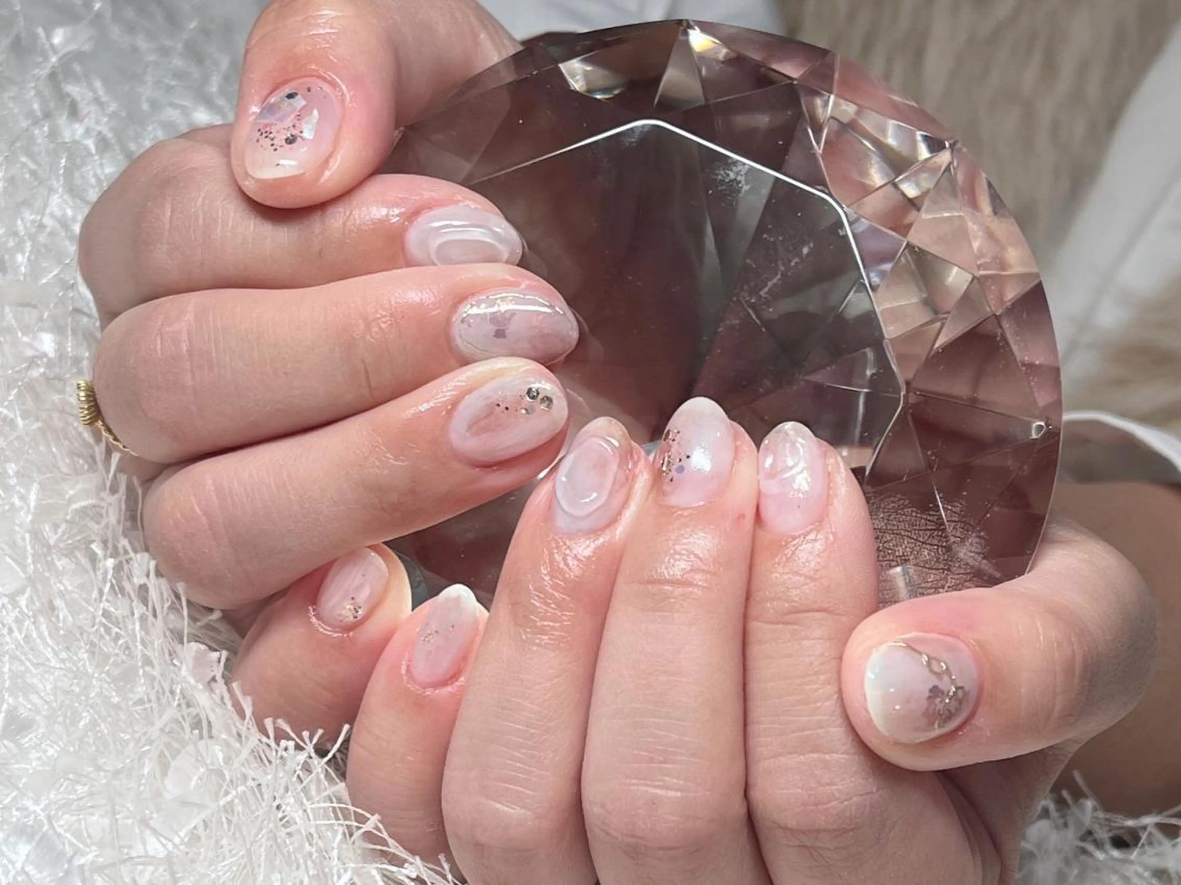 ネイル 長さ出し フレンチネイル ジェルネイル グラデーション 韓国ネイル ハンドネイル Nail&eye Belire 新宿のネイルデザイン