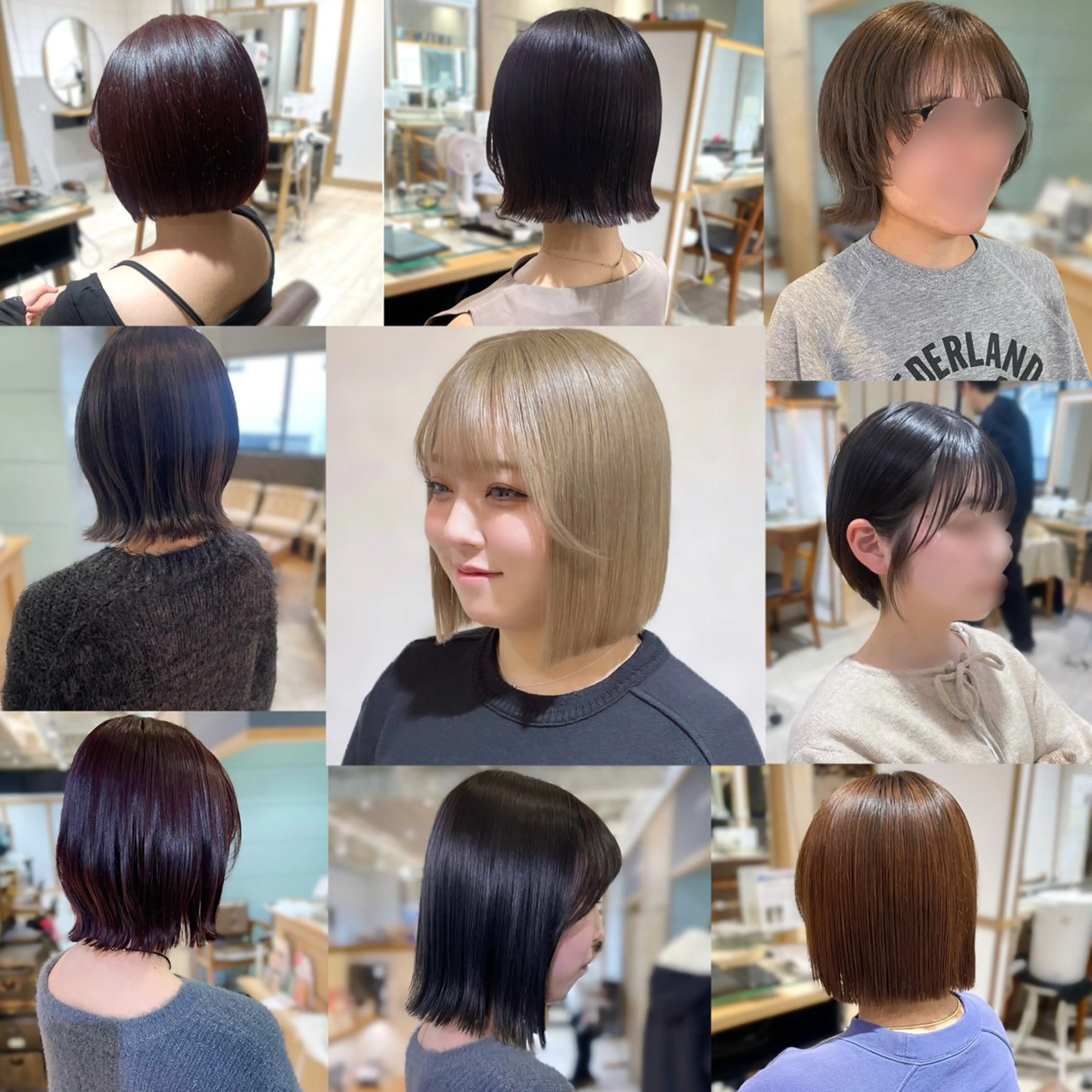 ショート パーマ 切りっぱなしボブ ボブ ストレートパーマ 🍬kanami 🍬ボブ/暖色カラーのヘアスタイル