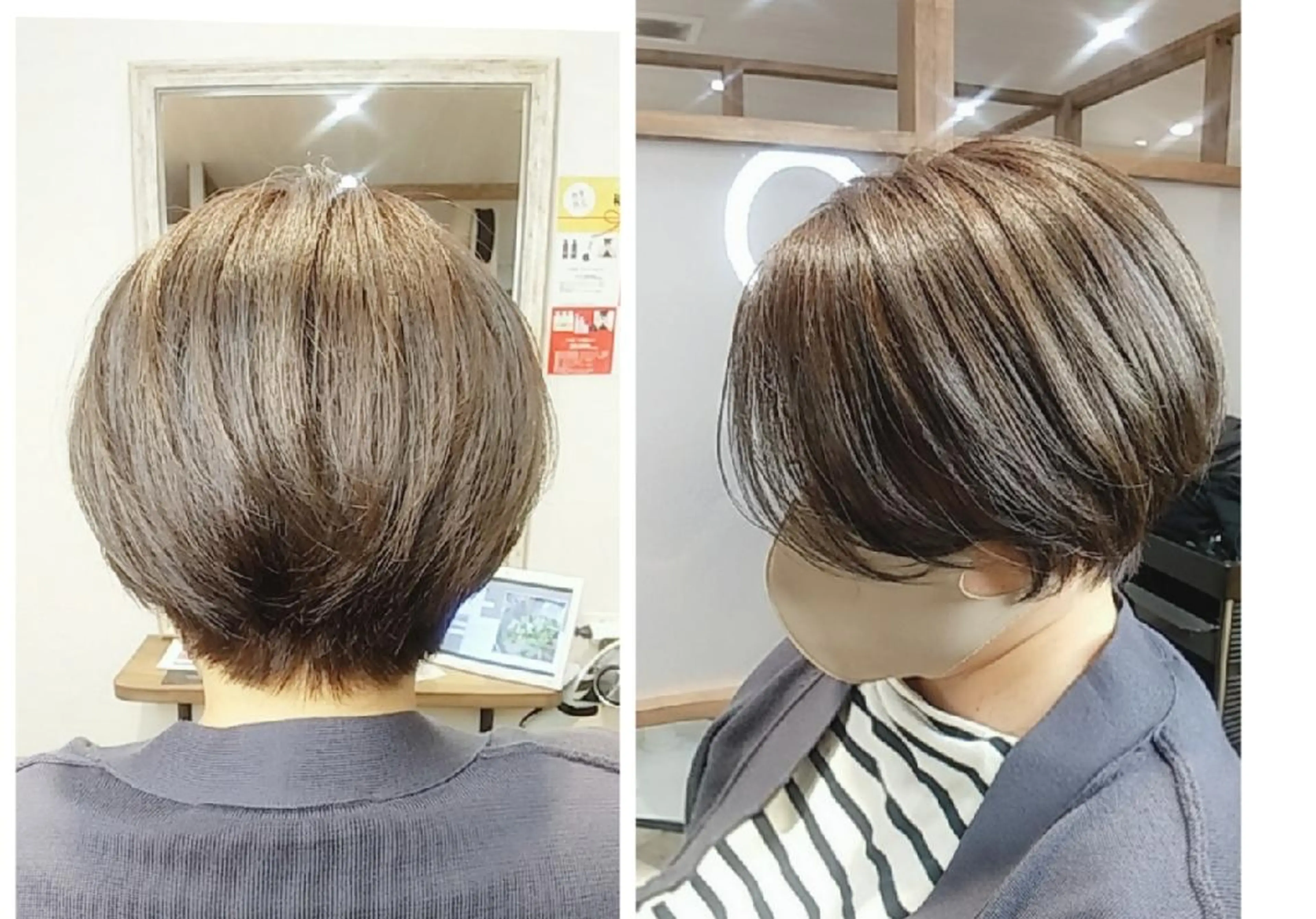 ショート カラー アッシュ ベージュカラー 透明感カラー ハイライトカラー オレンジ ponte福岡西店所属・kijima ricoのヘアスタイル