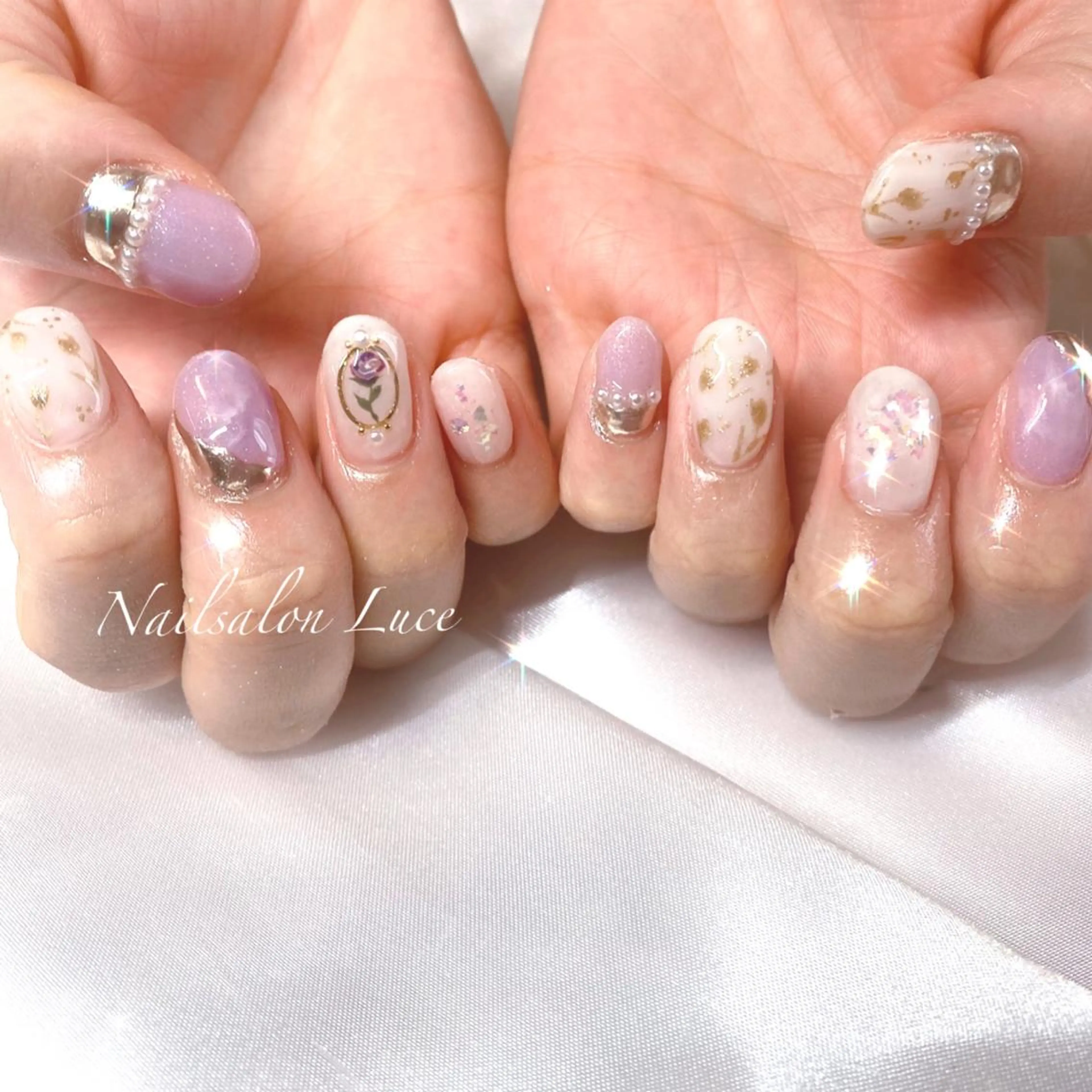 ネイル ジェルネイル ワンカラーネイル ストーンネイル ネイル& 脱毛サロン　Lのマツエク・マツパデザイン