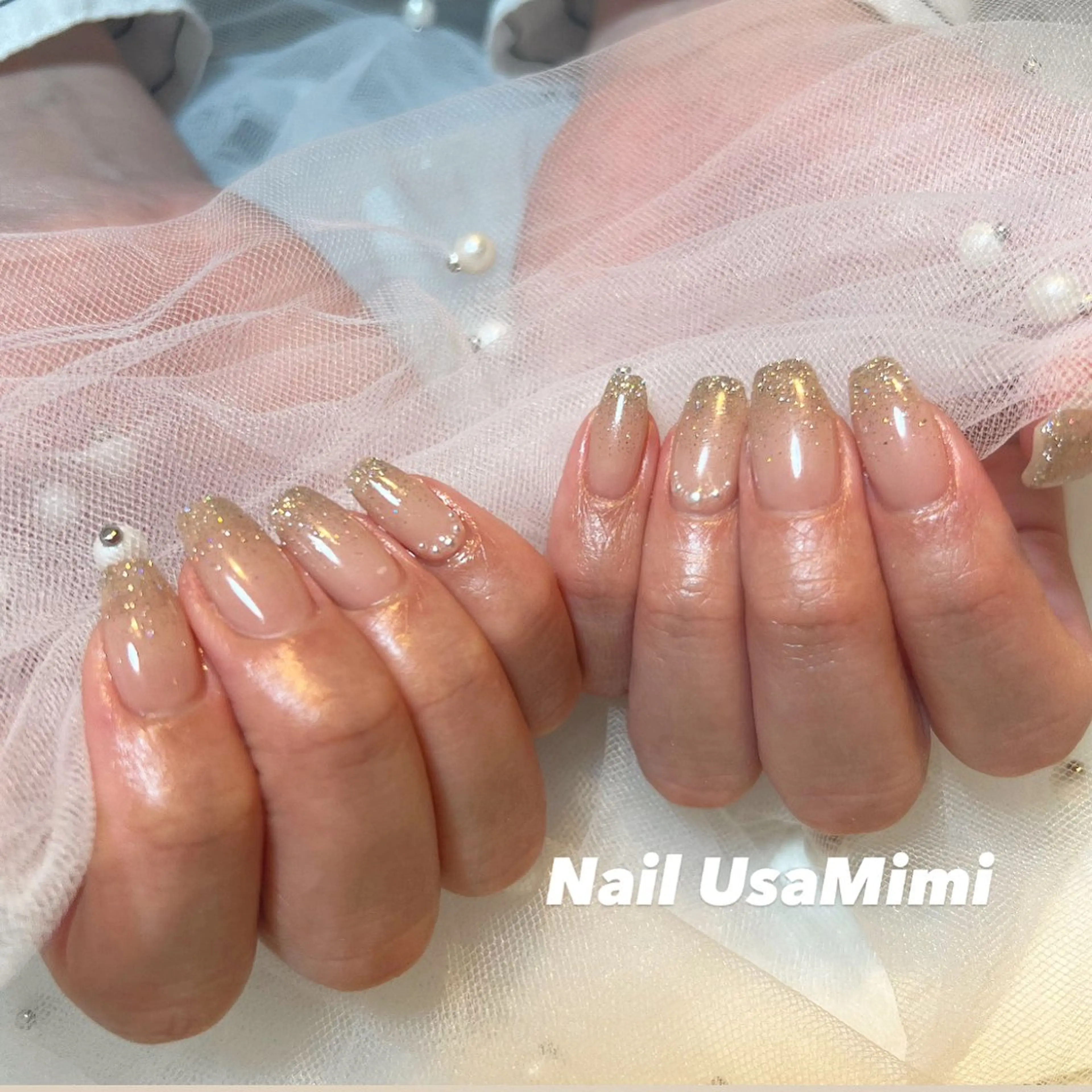 ネイル アートネイル オーロラネイル チークネイル フレンチネイル ジェルネイル 本町NailUsa Mimi RIKOのネイルデザイン