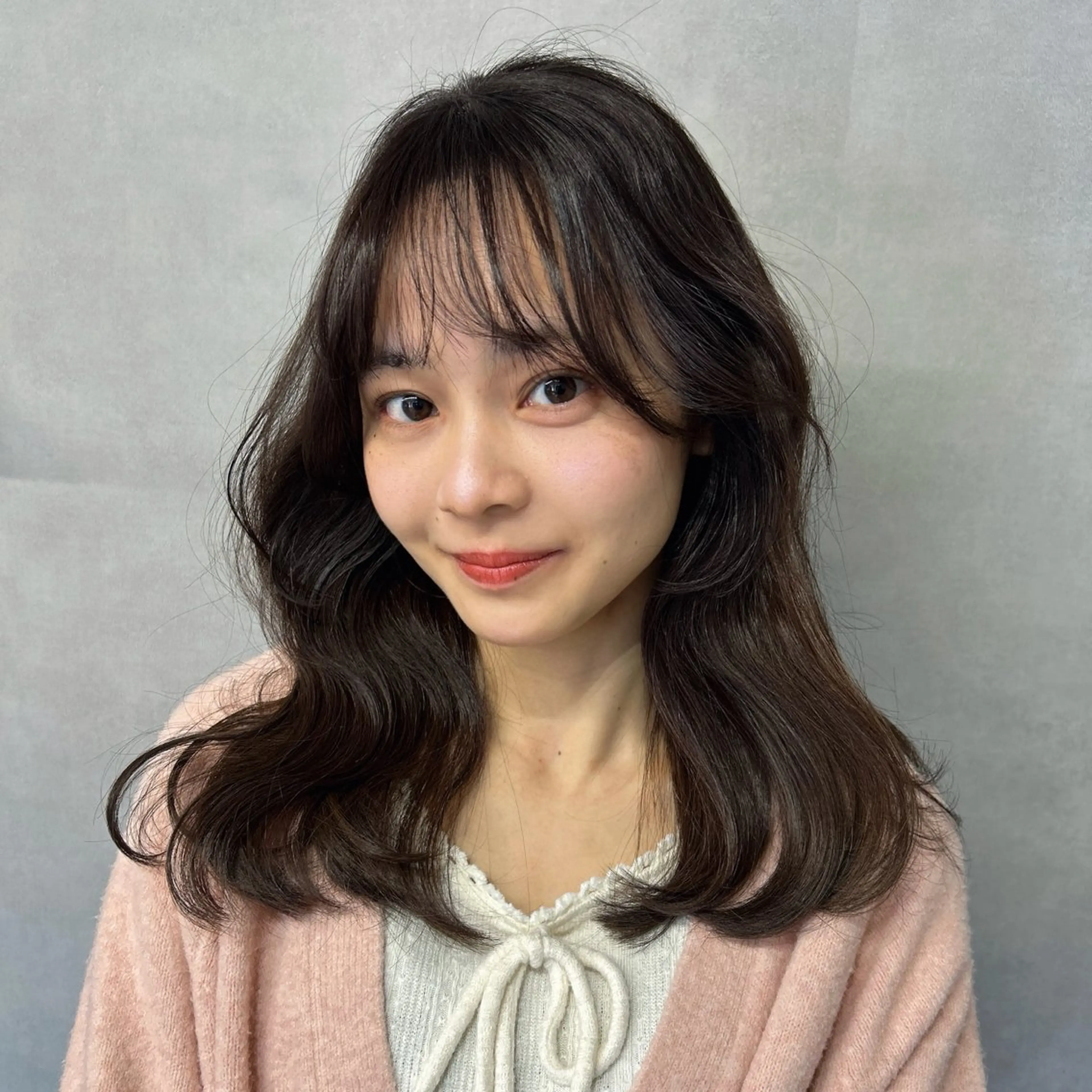 ミディアム カット ヘアカラー トリートメント 阿倍野/髪質改善 /縮毛矯正/坪田幸広のヘアスタイル