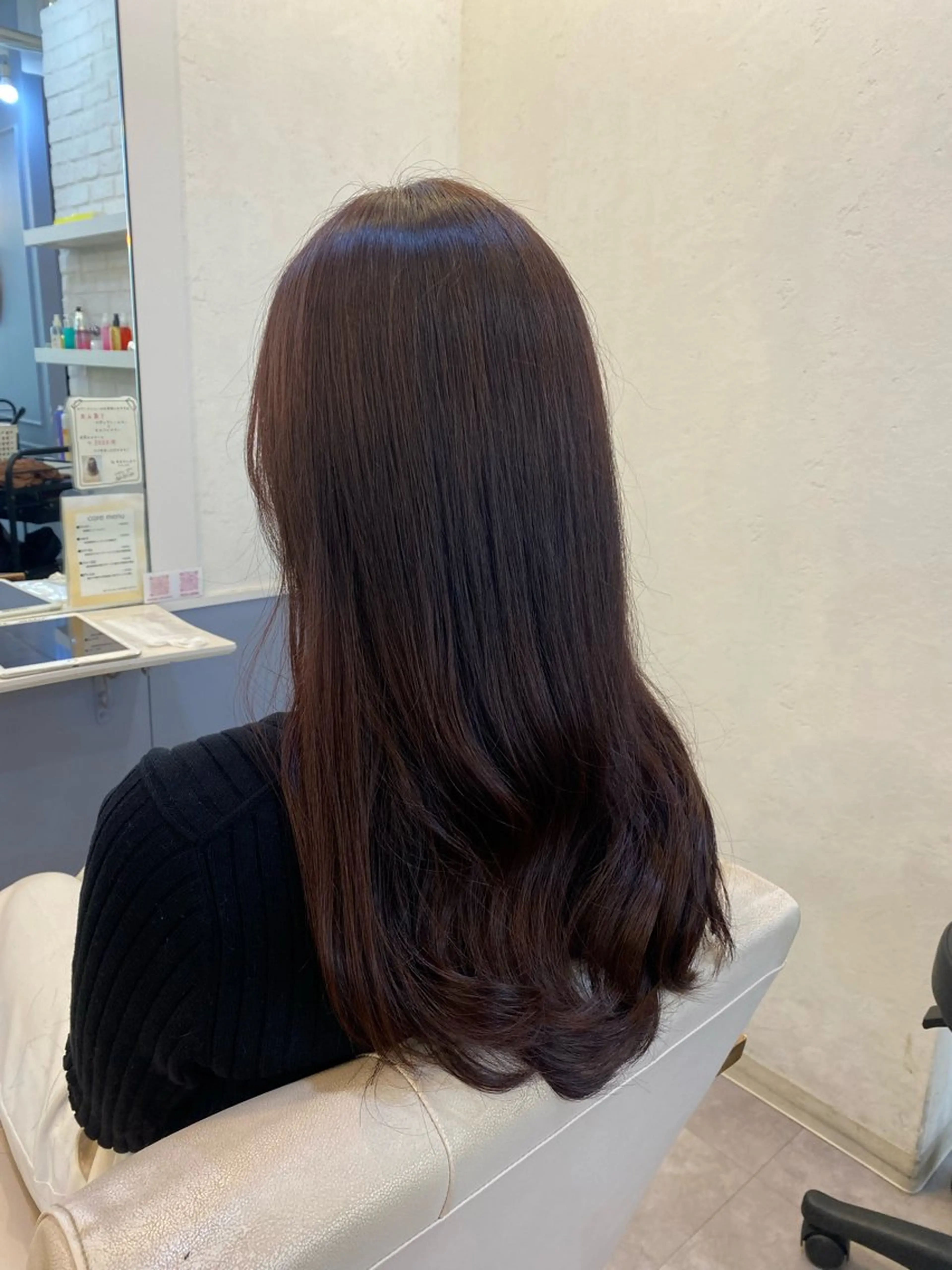 ロング カラー ブラウンカラー レッドカラー レッドブラウン 韓国ヘア・カラー 🩵SHIZUKUのヘアスタイル