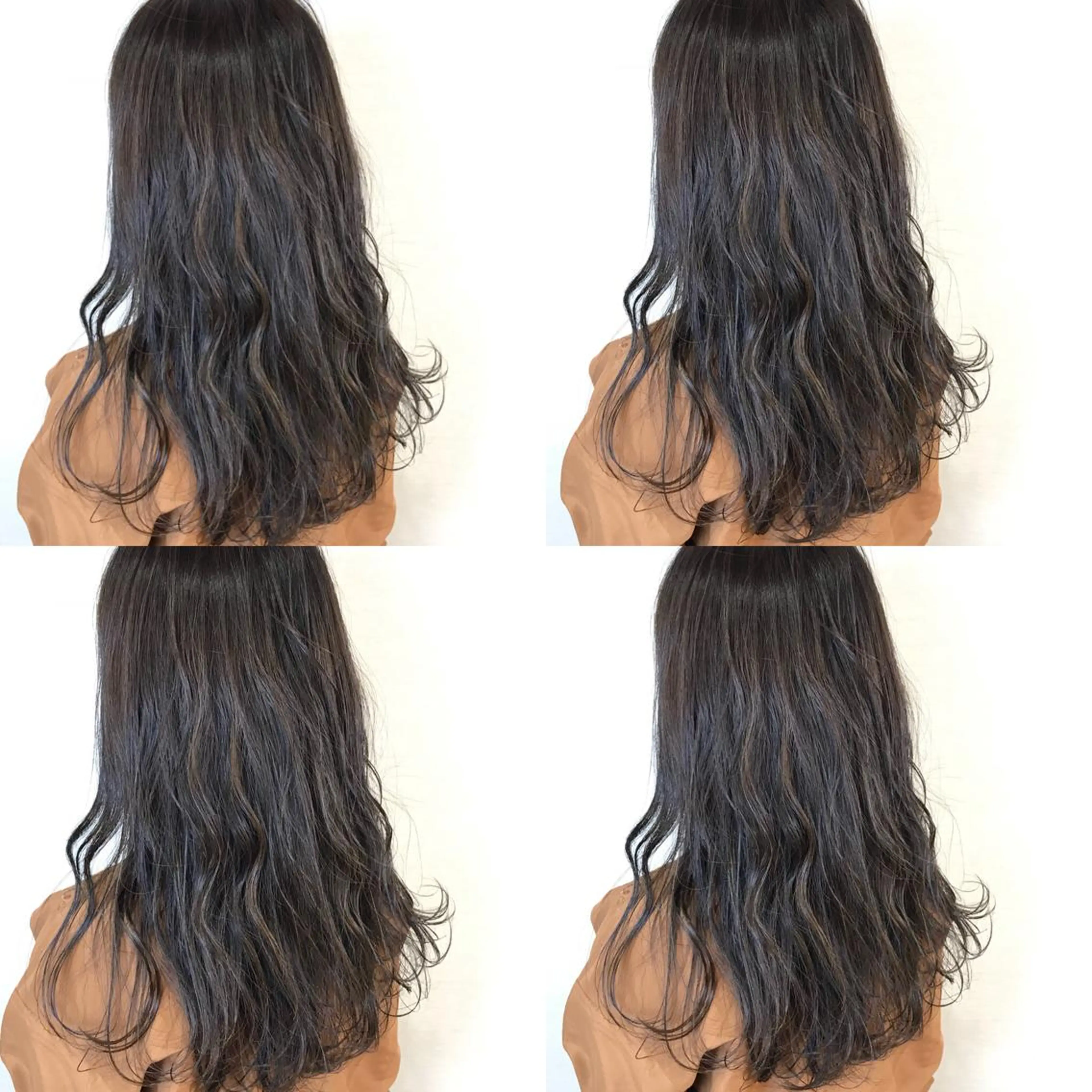 ロング カラー グレージュ 韓国レイヤーカット/ ダブルカラーのヘアスタイル