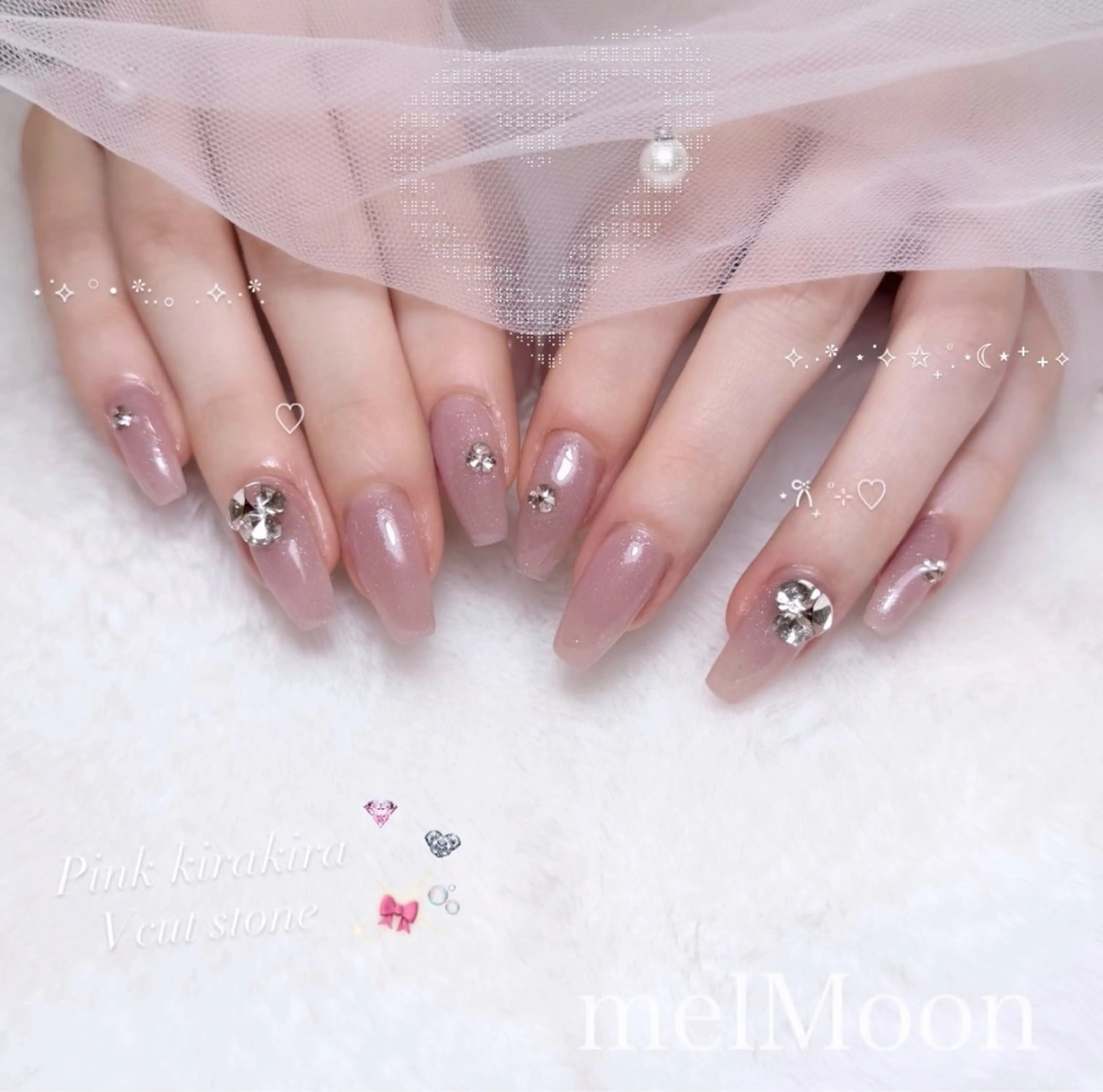 ネイル ストーンネイル ハンドネイル melMoon .のネイルデザイン