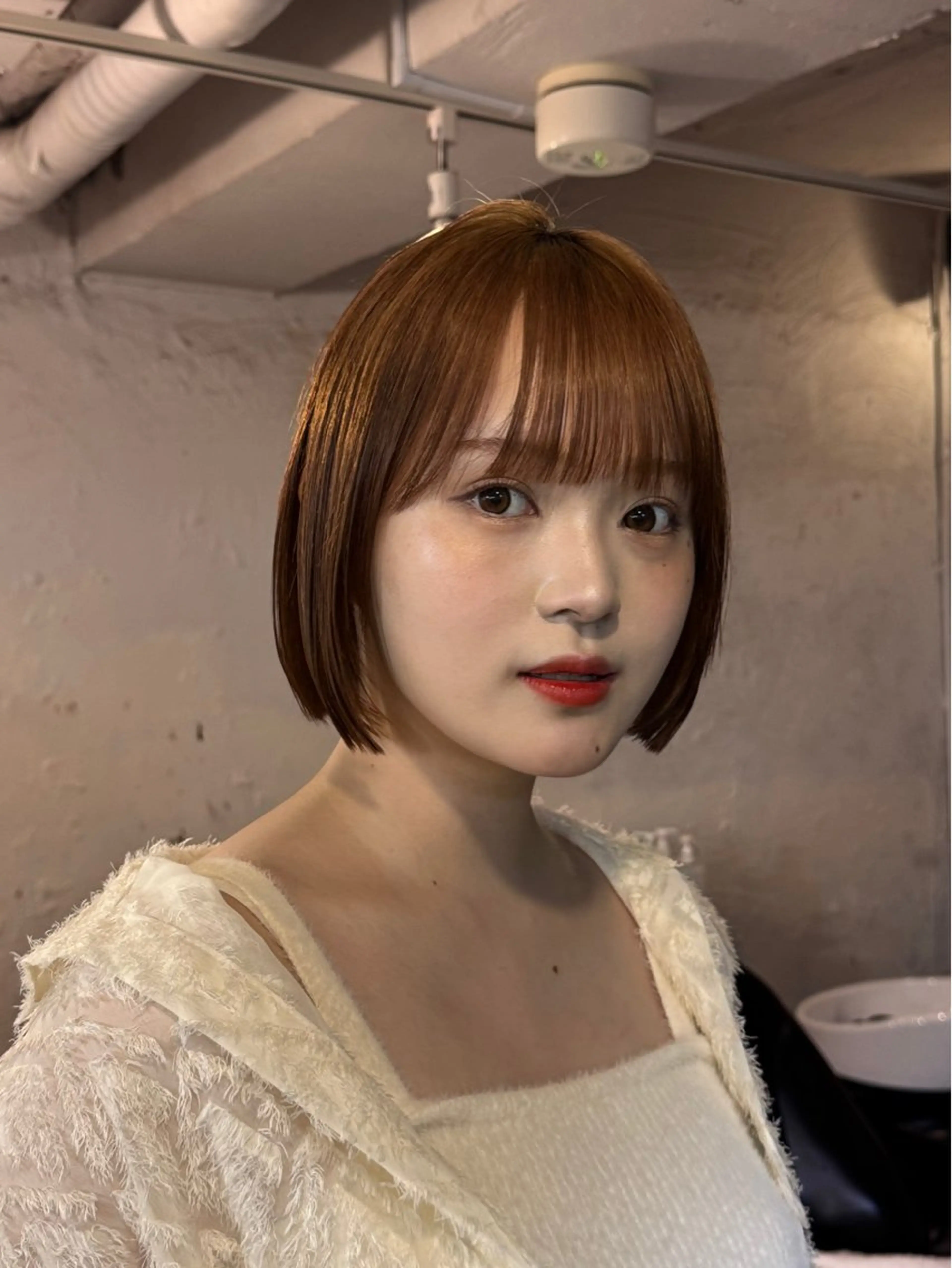 ショート カット ヘアカラー Farbe所属・顔まわりレイヤー 透明感カラー🩵🩵のヘアスタイル