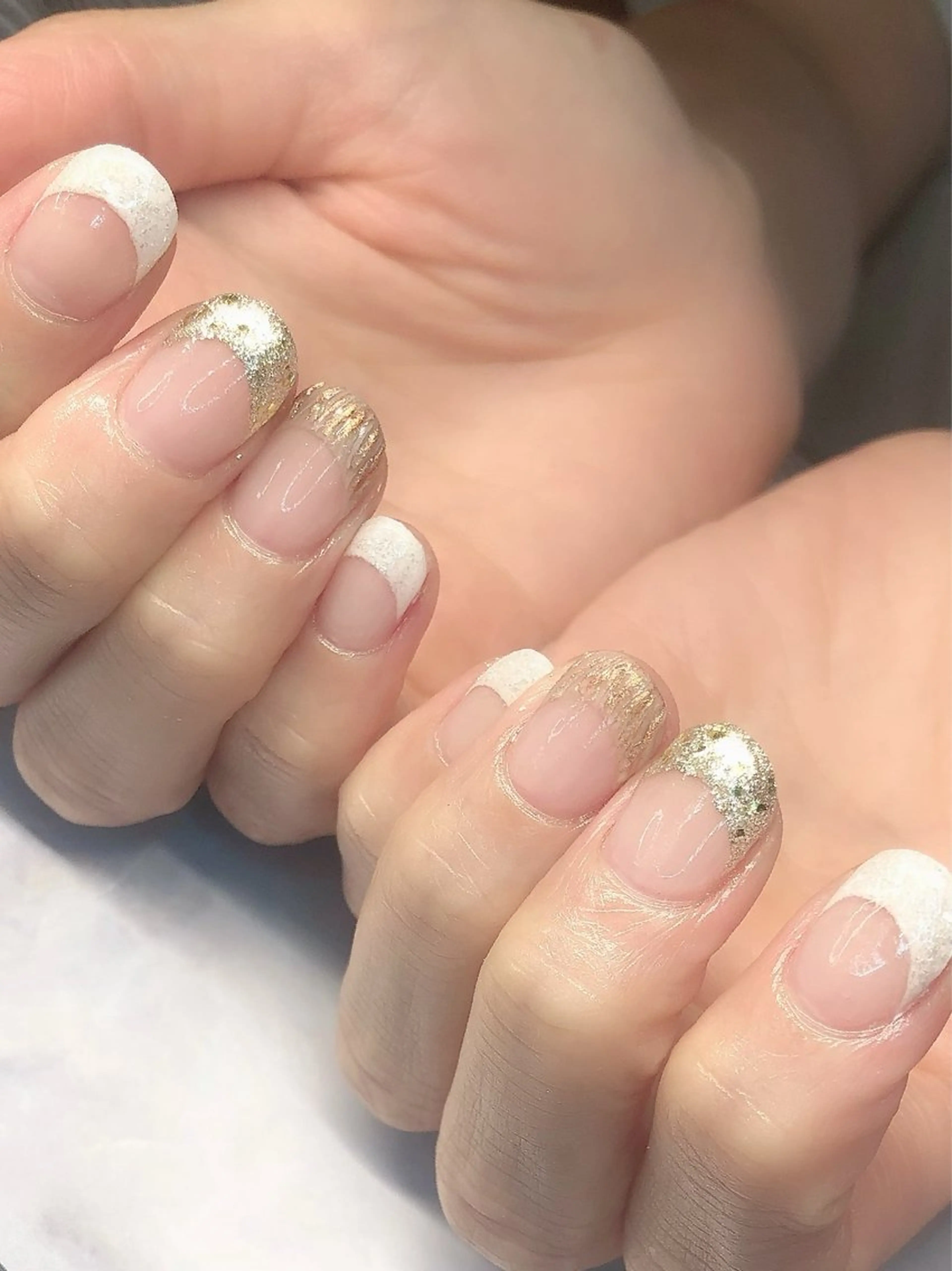 【♥オフあり】ベースカラー無しフレンチネイル【お直し不可】の写真