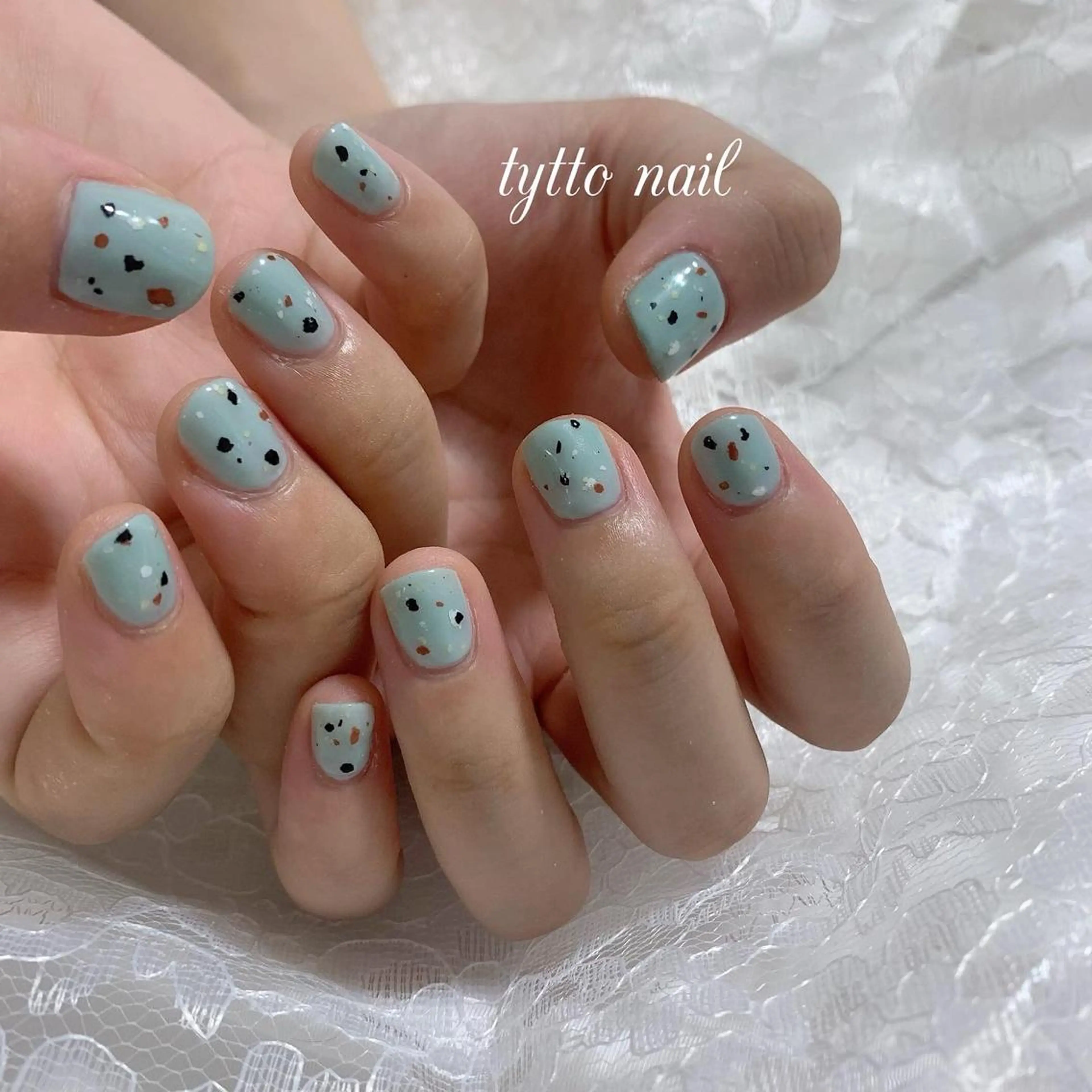 ネイル ブルー ワンカラーネイル 夏ネイル ハンドネイル tytto nail ❤︎‪‪eri‪‪のネイルデザイン