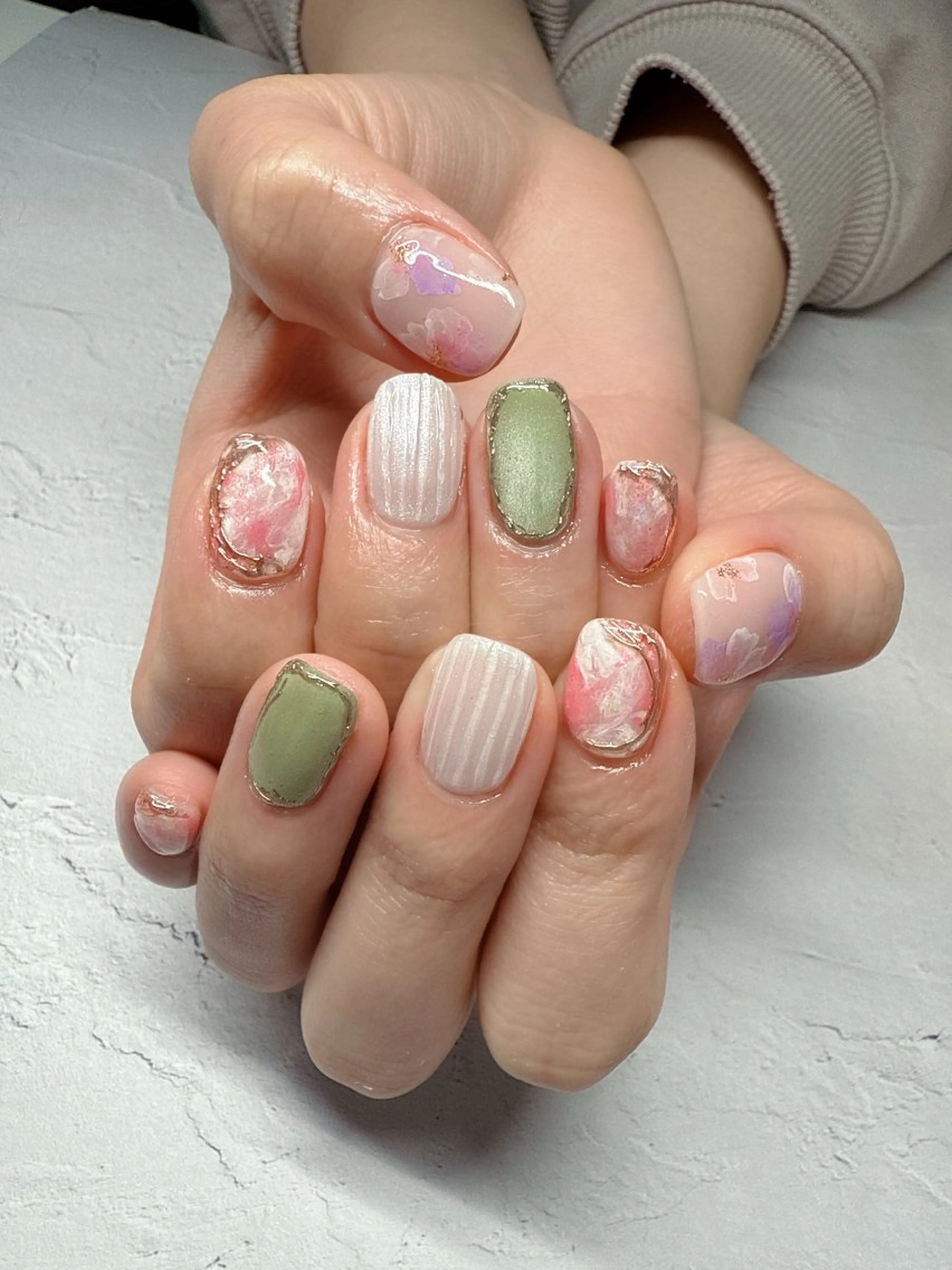 ネイル 春ネイル ハンドネイル nailist SATO【銀座】のネイルデザイン