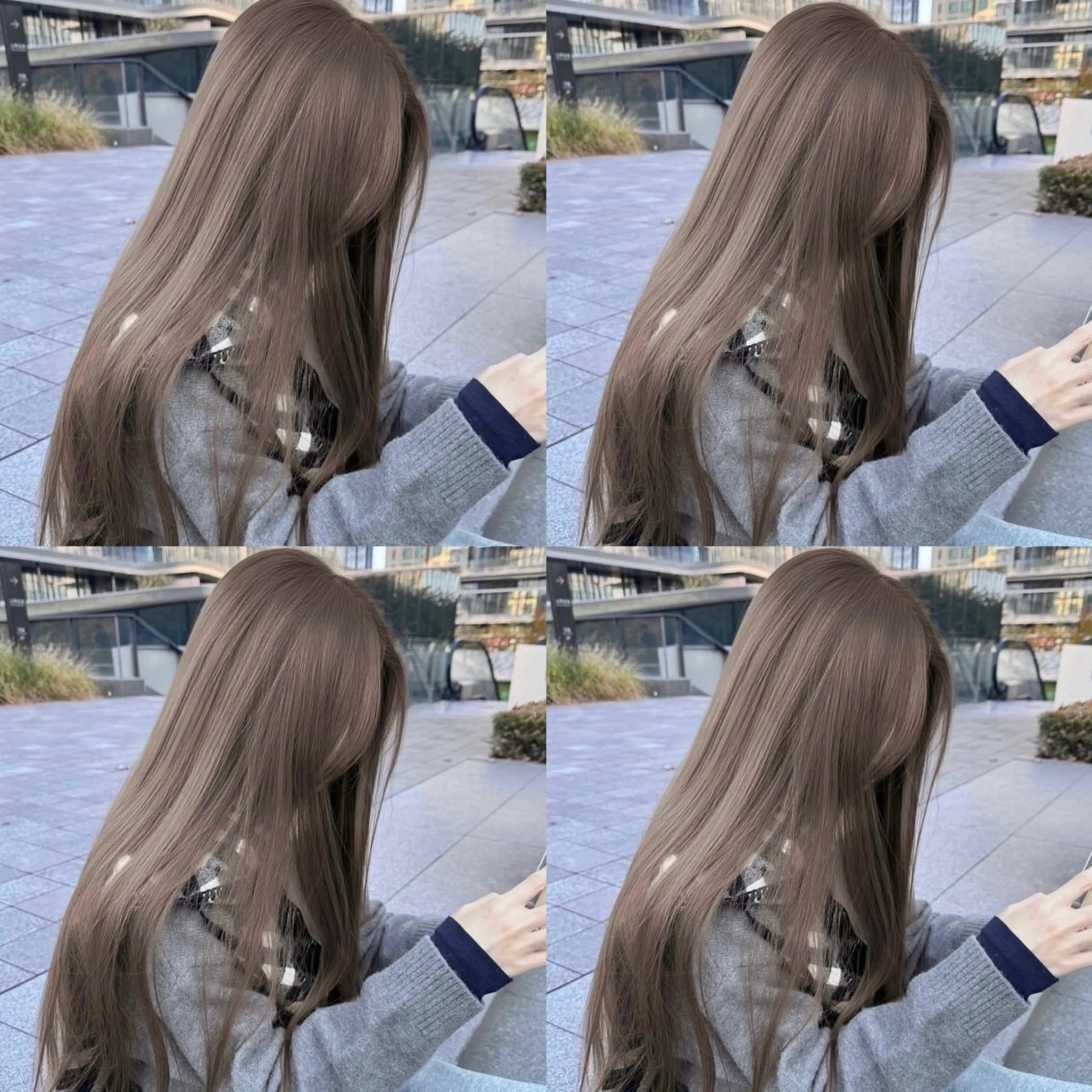 セミロング ヘアカラー トリートメント ヘッドスパ 透明感♡グレージュ ♡ミルクティー♡のヘアスタイル