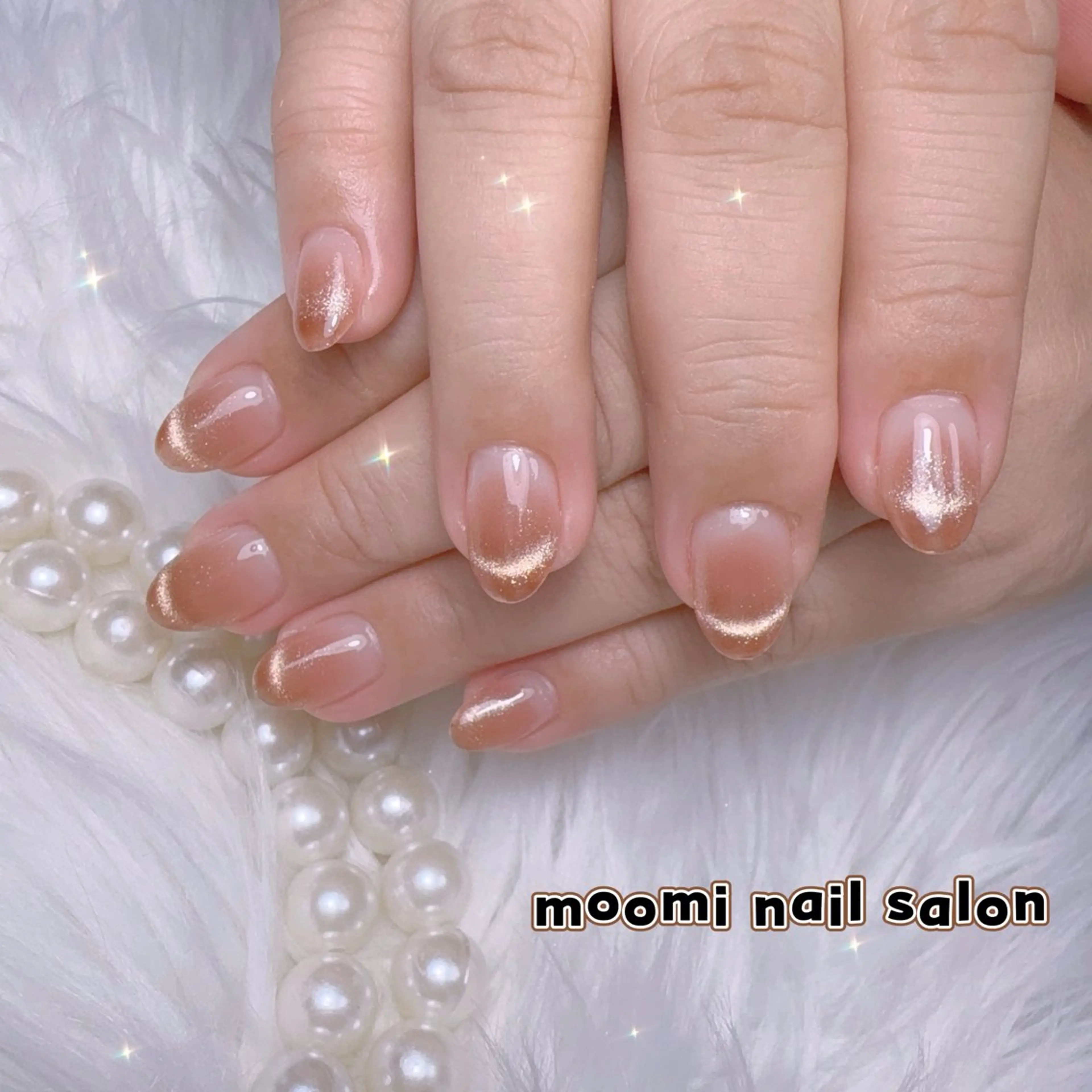 ネイル チークネイル フレンチネイル ジェルネイル グラデーション ハート ハンドネイル moomi nail スカルプ専門のネイルデザイン