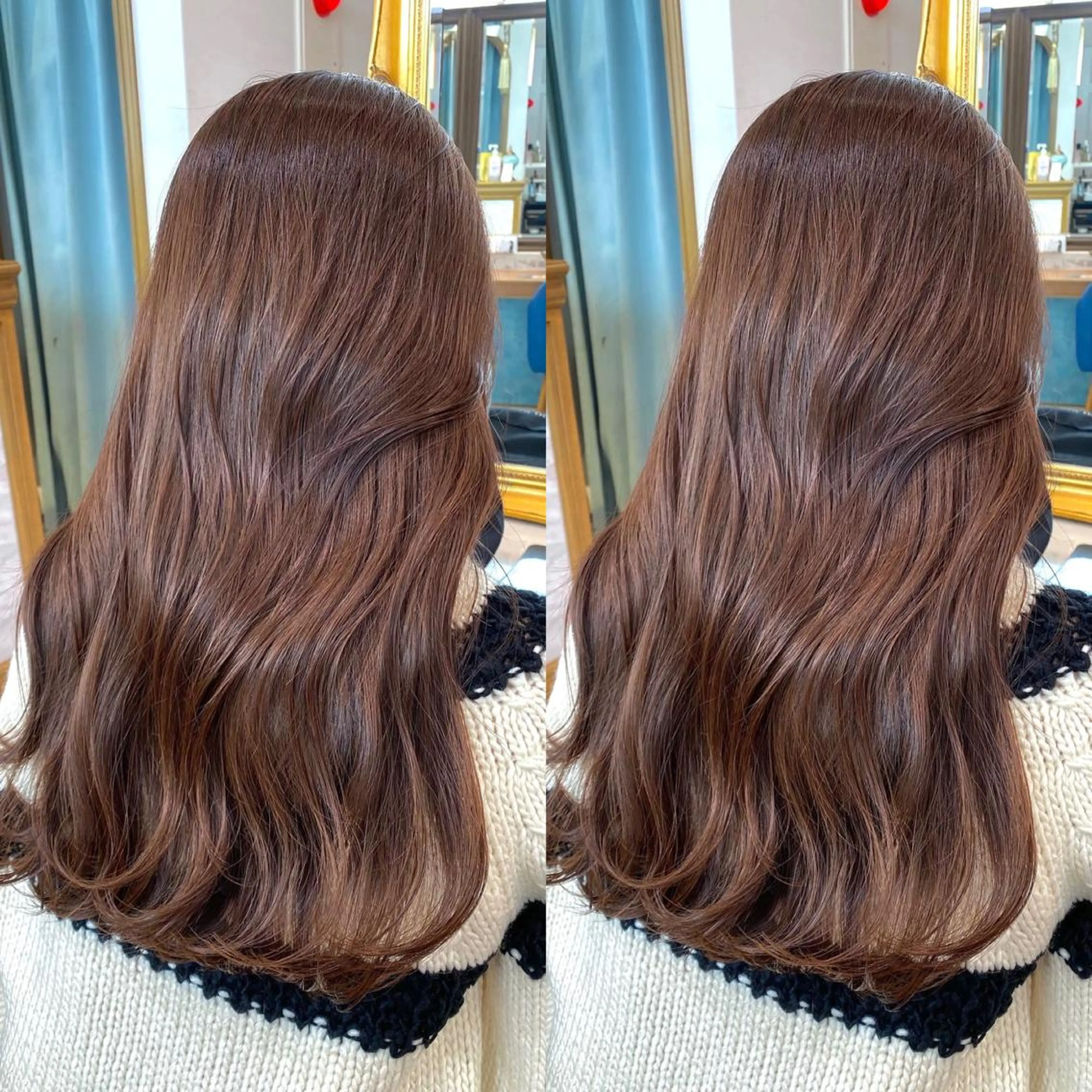 ミディアム カラー レイヤーカット /透明感カラー西田のヘアスタイル