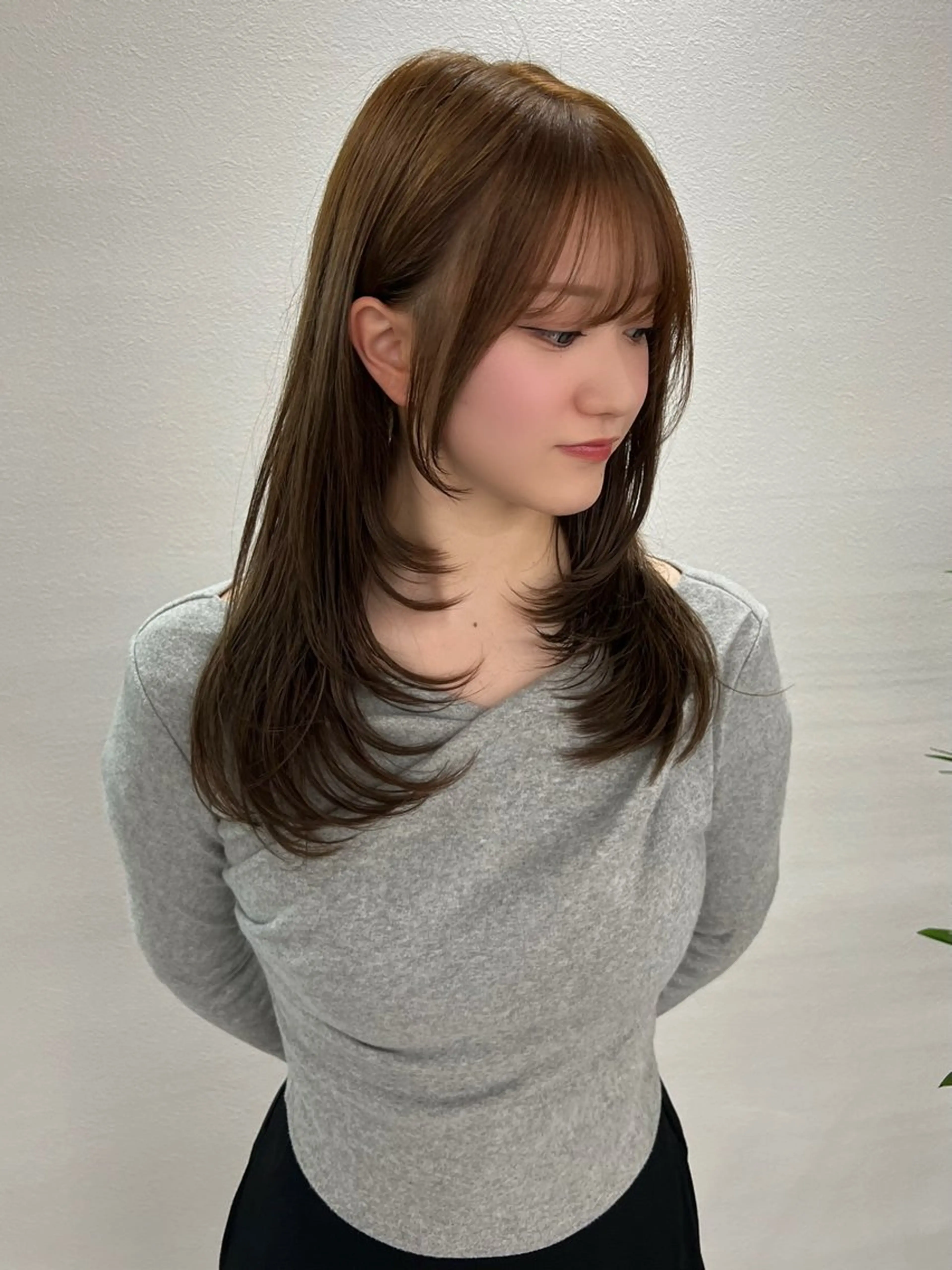 カット＋ブリーチなしダブルカラー＋トリートメント【三条/レイヤー】の写真