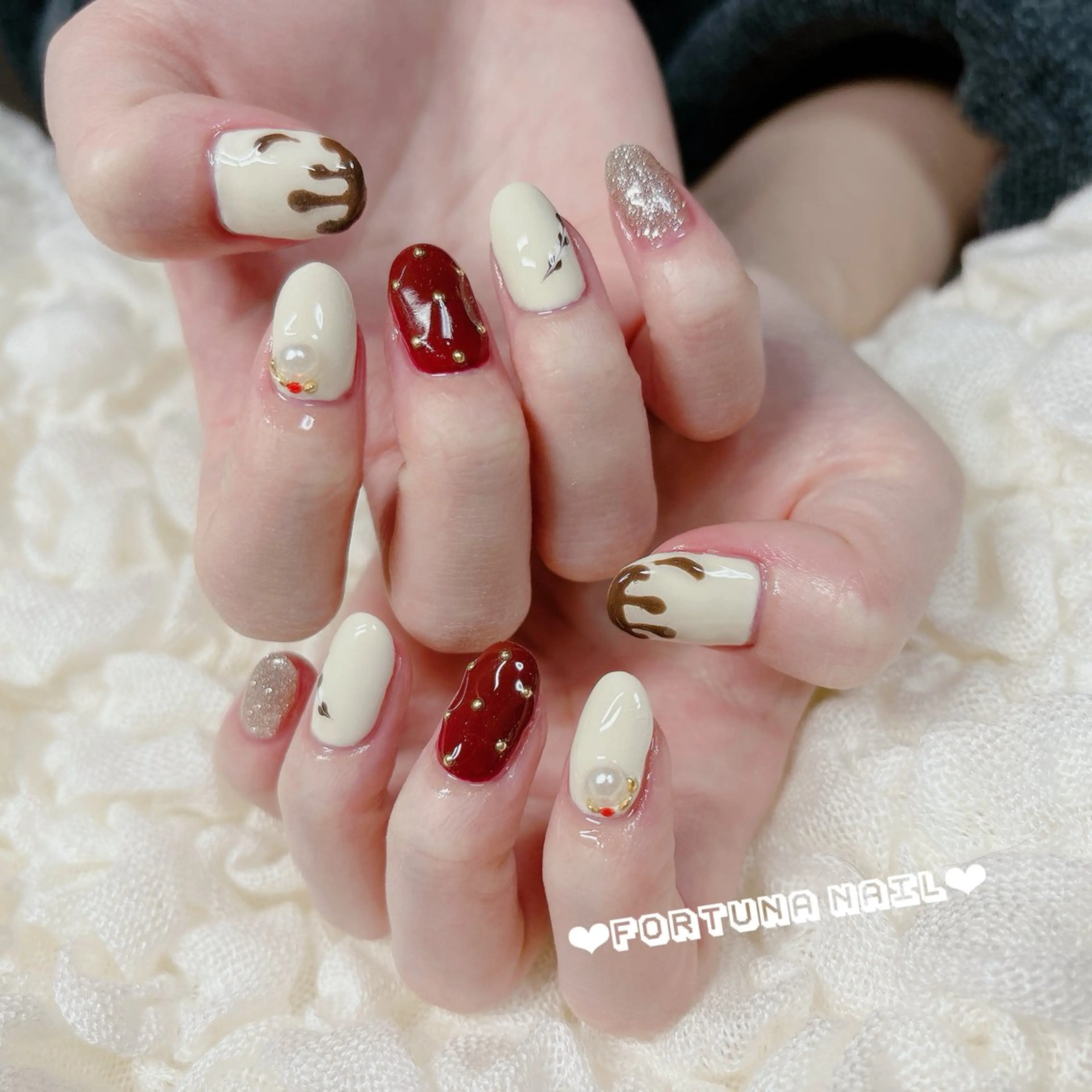 ネイル バレンタイン Nail •Head スパFortunaのネイルデザイン