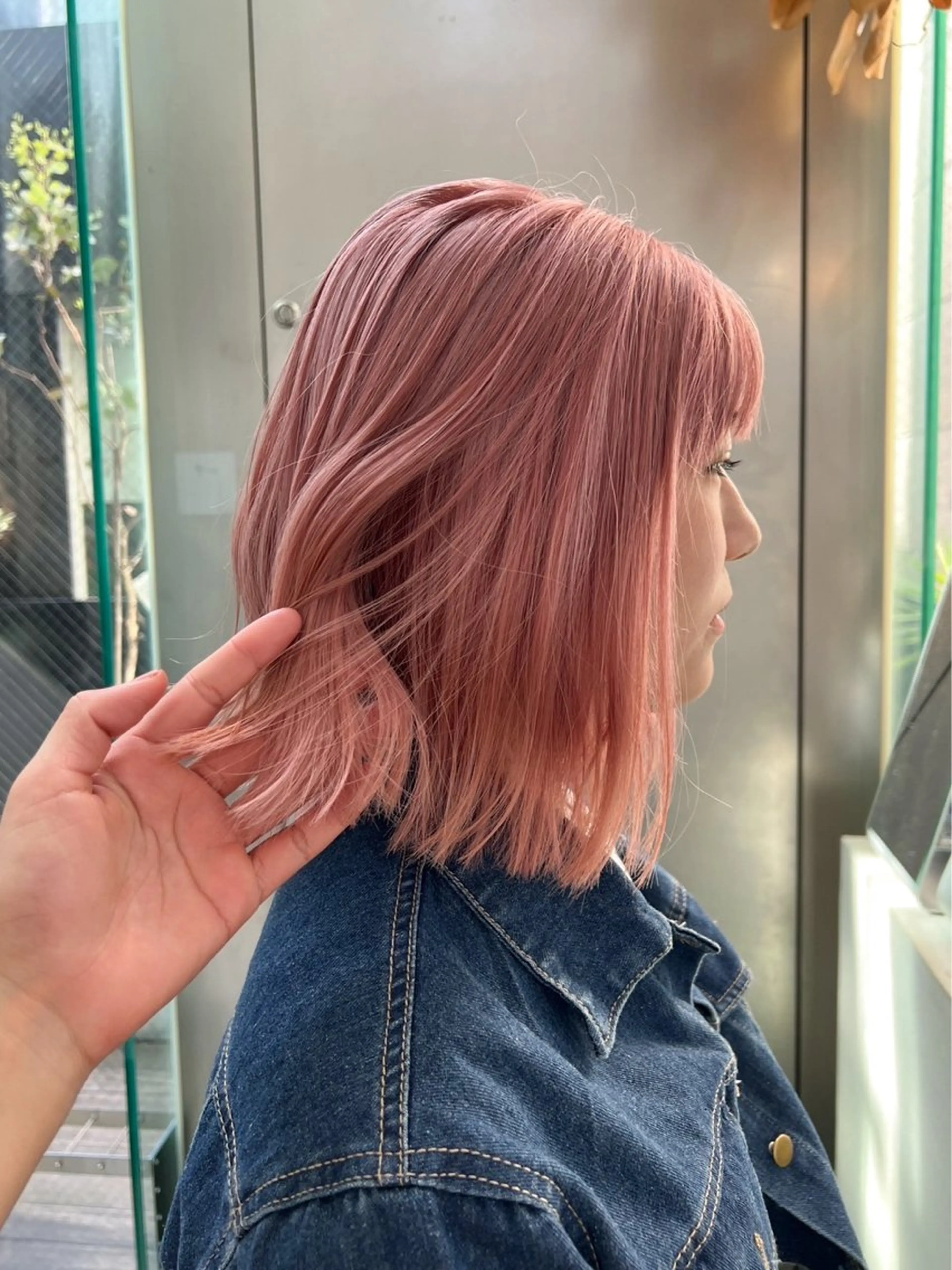 ショート カラー ピンクカラー ヘアカラー トリートメント ayano/天神 ハイトーン/ブリーチのヘアスタイル