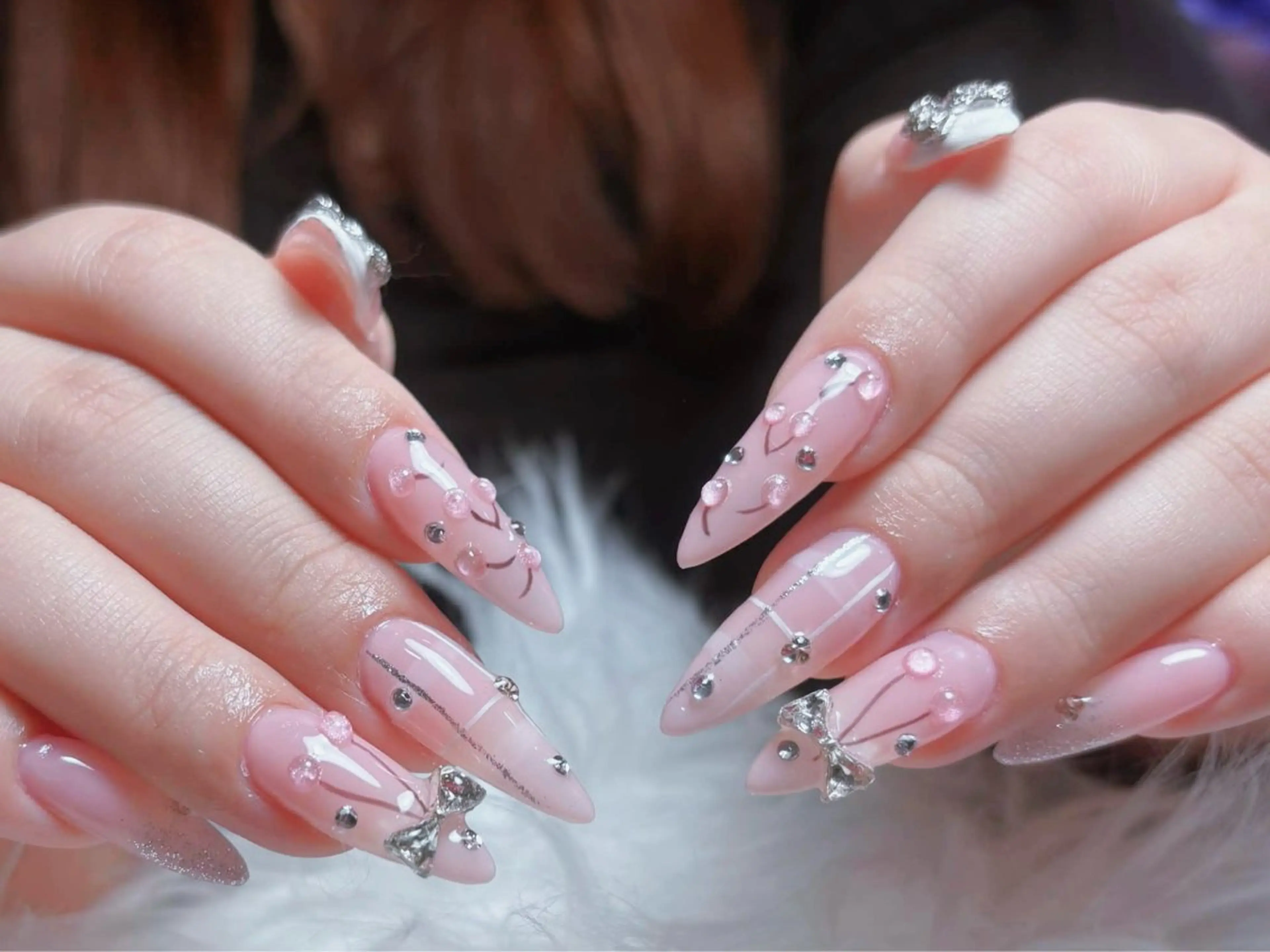 ネイル ボルドー チークネイル 長さ出し フレンチネイル ジェルネイル ハンドネイル Belle Nail Salonのネイルデザイン