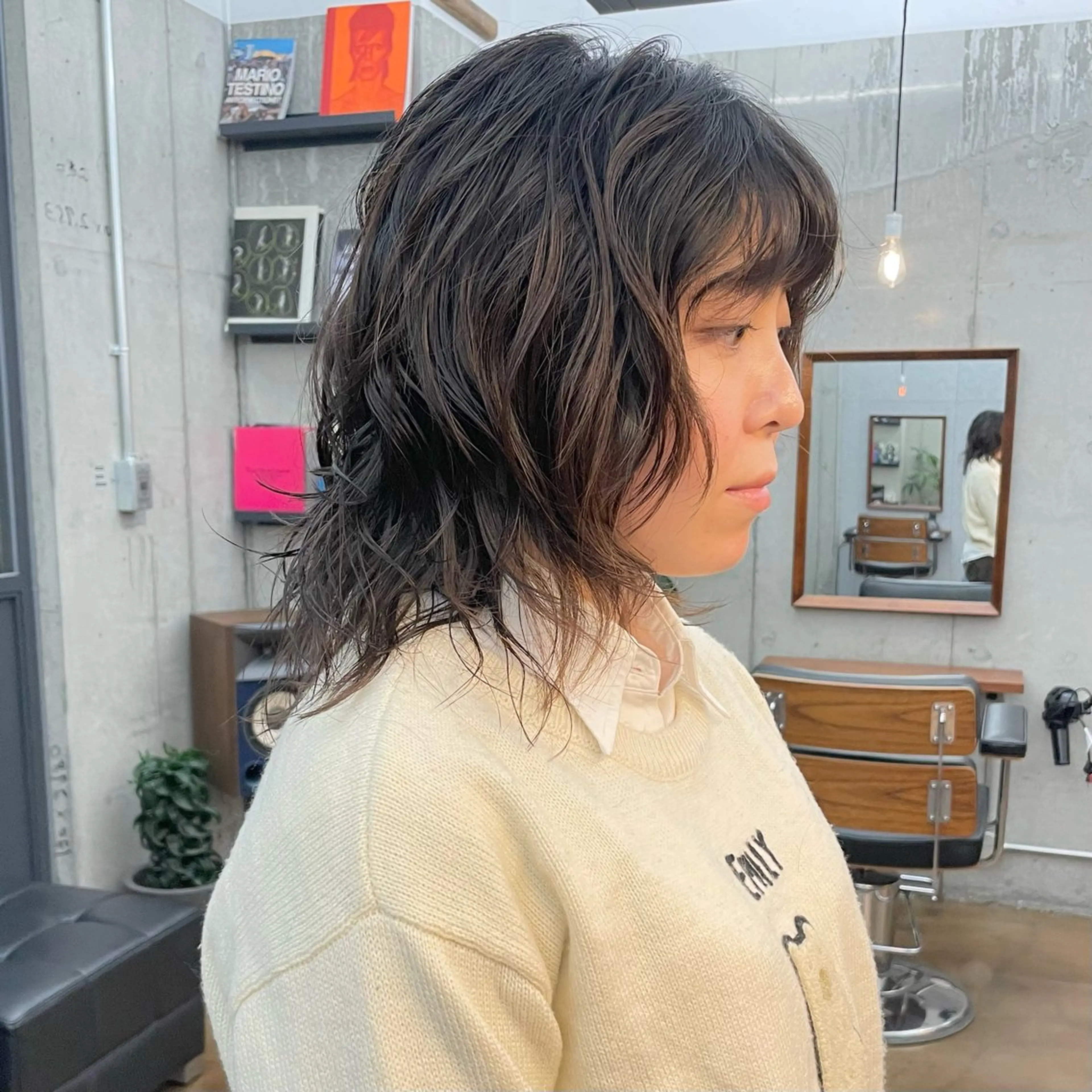 ミディアム パーマ メンズ ミディアムパーマ メンズパーマ メンズウルフカット ウルフカット カット パーマ ヘアセット ✂︎ウルフ・ショート ✂︎MIKUNIのヘアスタイル
