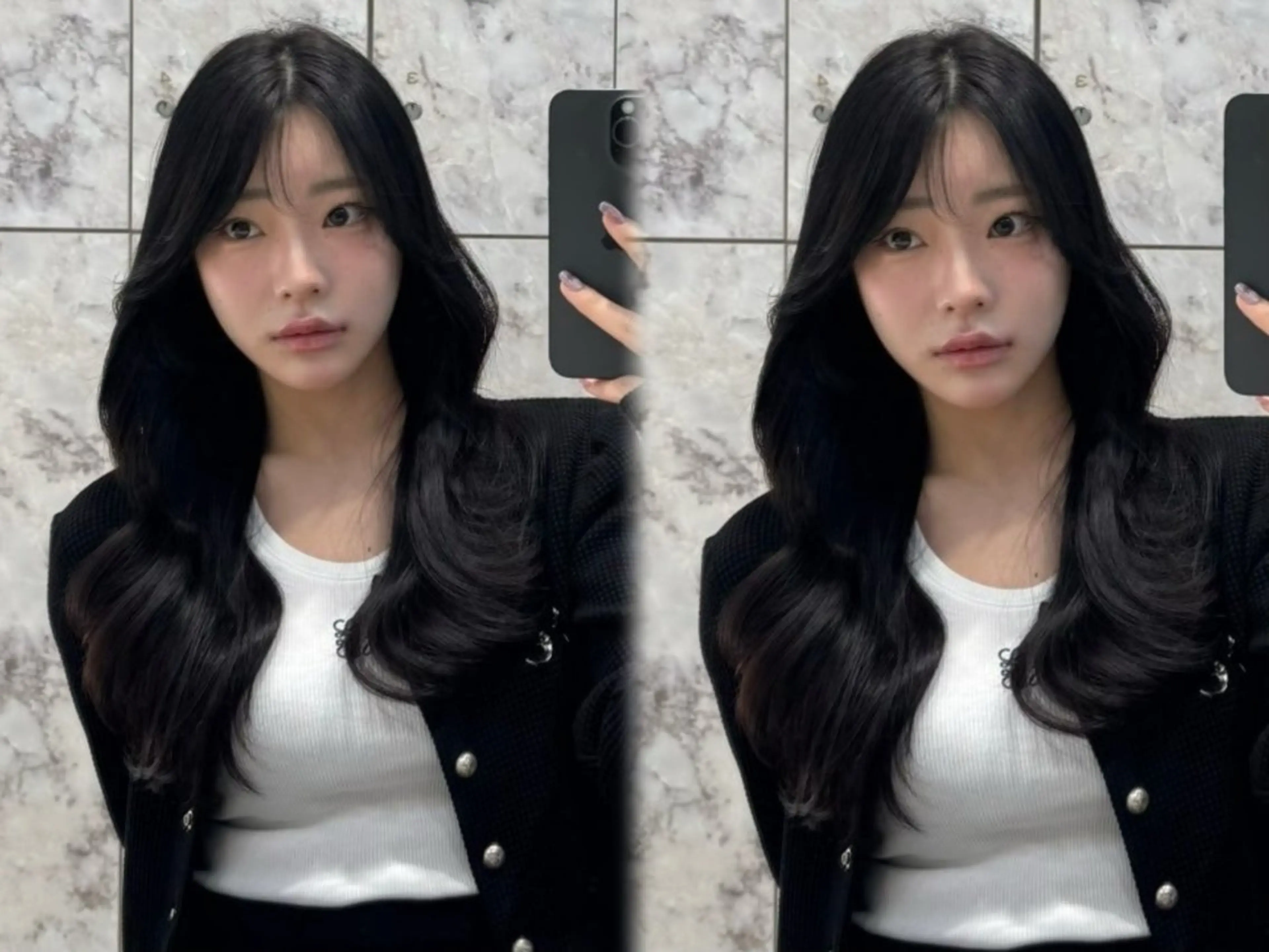 ロング カラー 黒髪 ブルーカラー ブルーブラック 透明感カラー 韓国風ヘア カット ヘアカラー トリートメント Sea Shinjuku所属・ハッシュカット/ 韓国レイヤーTERUのヘアスタイル