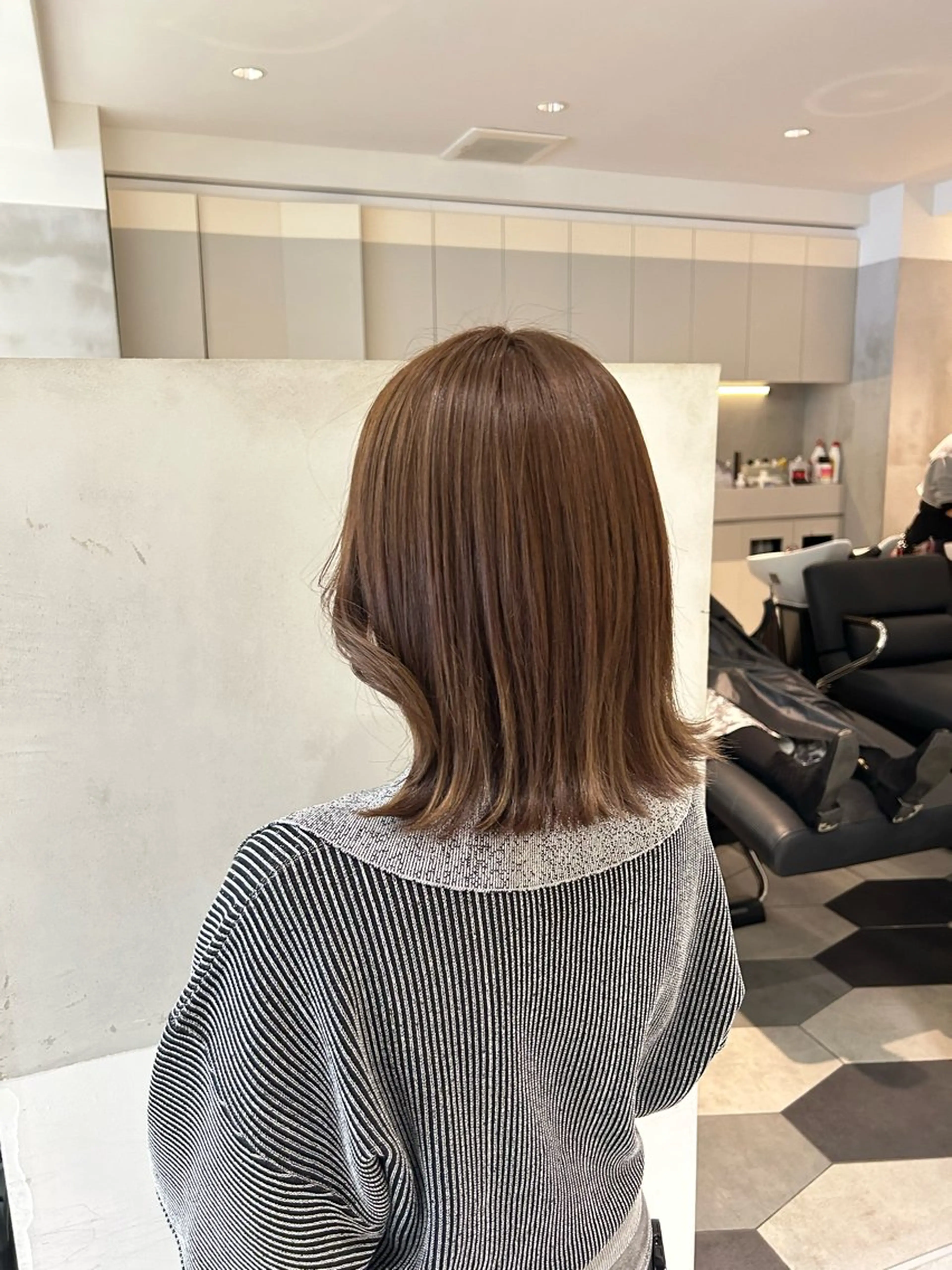 ミディアム カラー ベージュカラー オリーブベージュ ヘアカラー トリートメント ヘアセット ナチュラル/韓国💎 haruka 💎のヘアスタイル