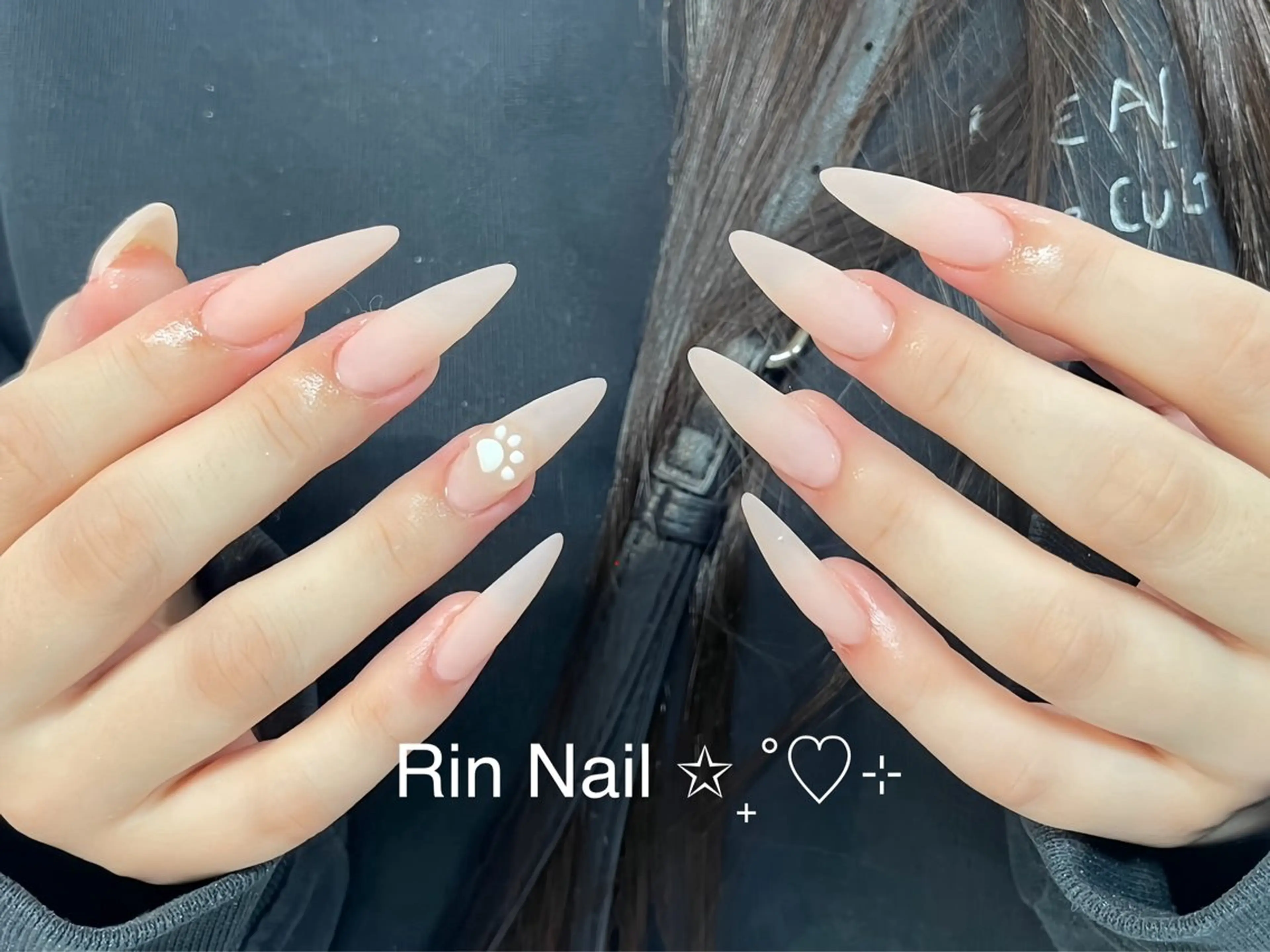 ネイル アートネイル 成人式 ロングネイル ニュアンスネイル スカルプネイル ハンドネイル Rin Nail 新大久保店のネイルデザイン