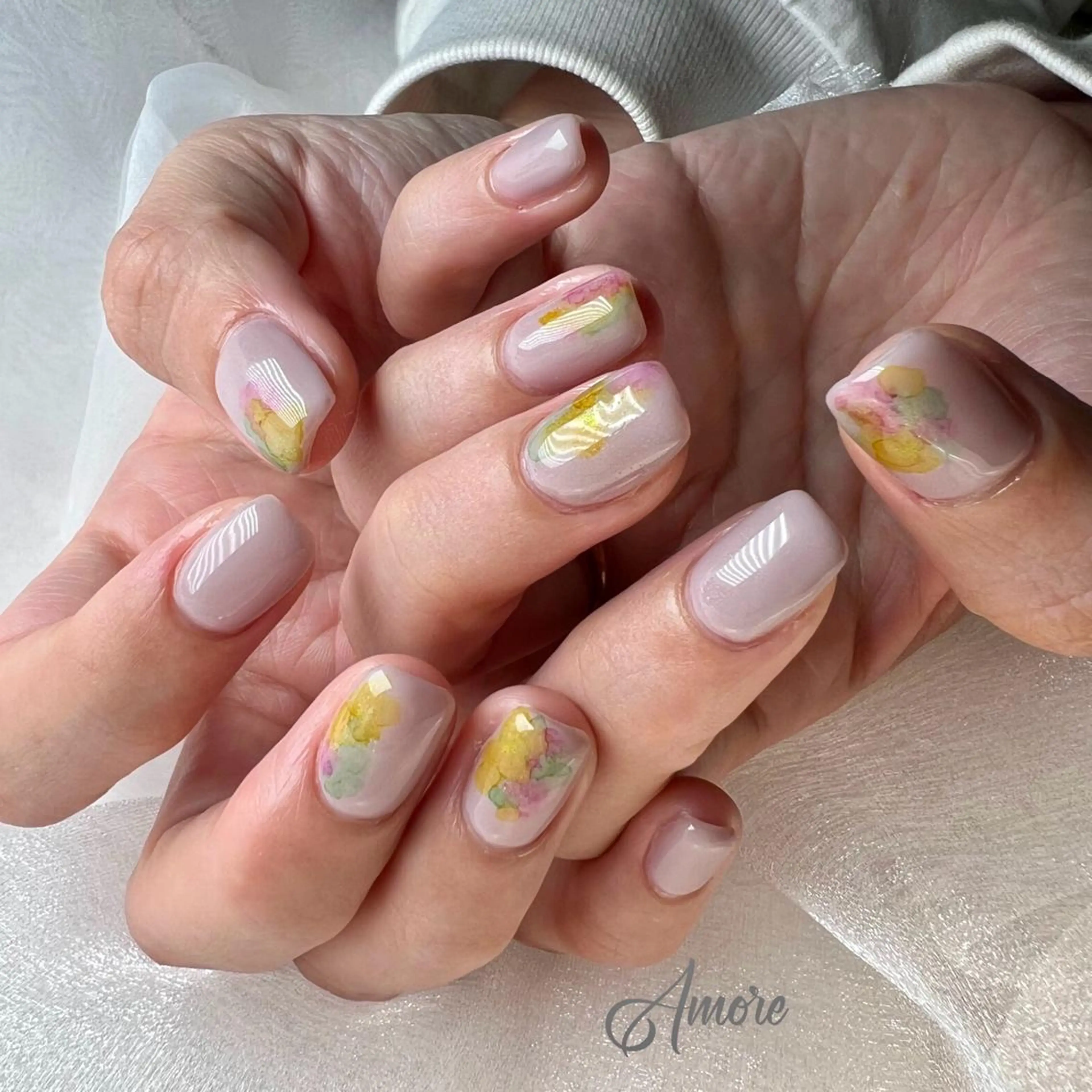 ネイル ジェルネイル 韓国ネイル ミラーネイル オフィスネイル パラジェル You kyehwaのネイルデザイン