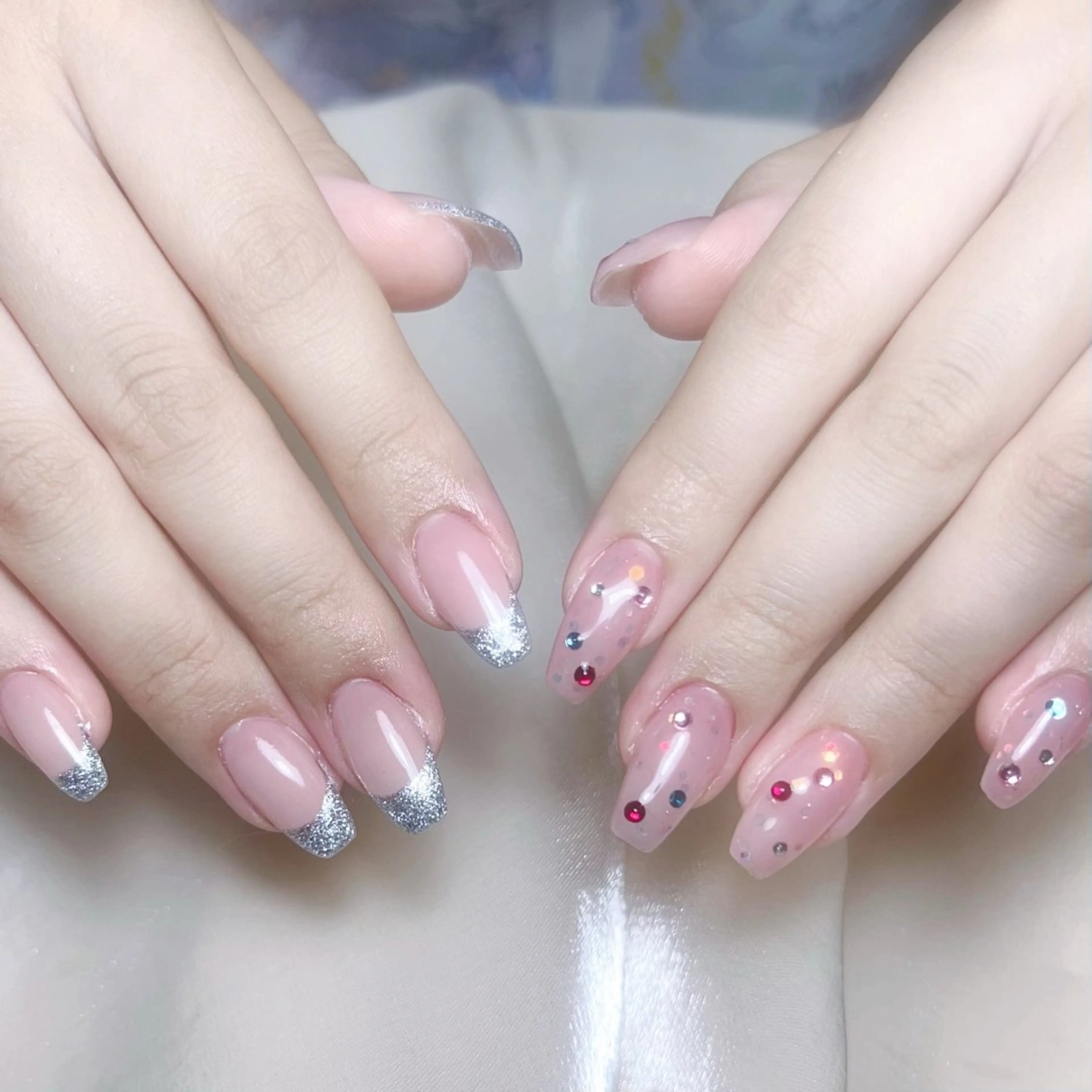 メンズ ネイル メンズ韓国風 アートネイル オーロラネイル ガーリー キラキラネイル ハンドネイル Nail salon 木にいるのネイルデザイン