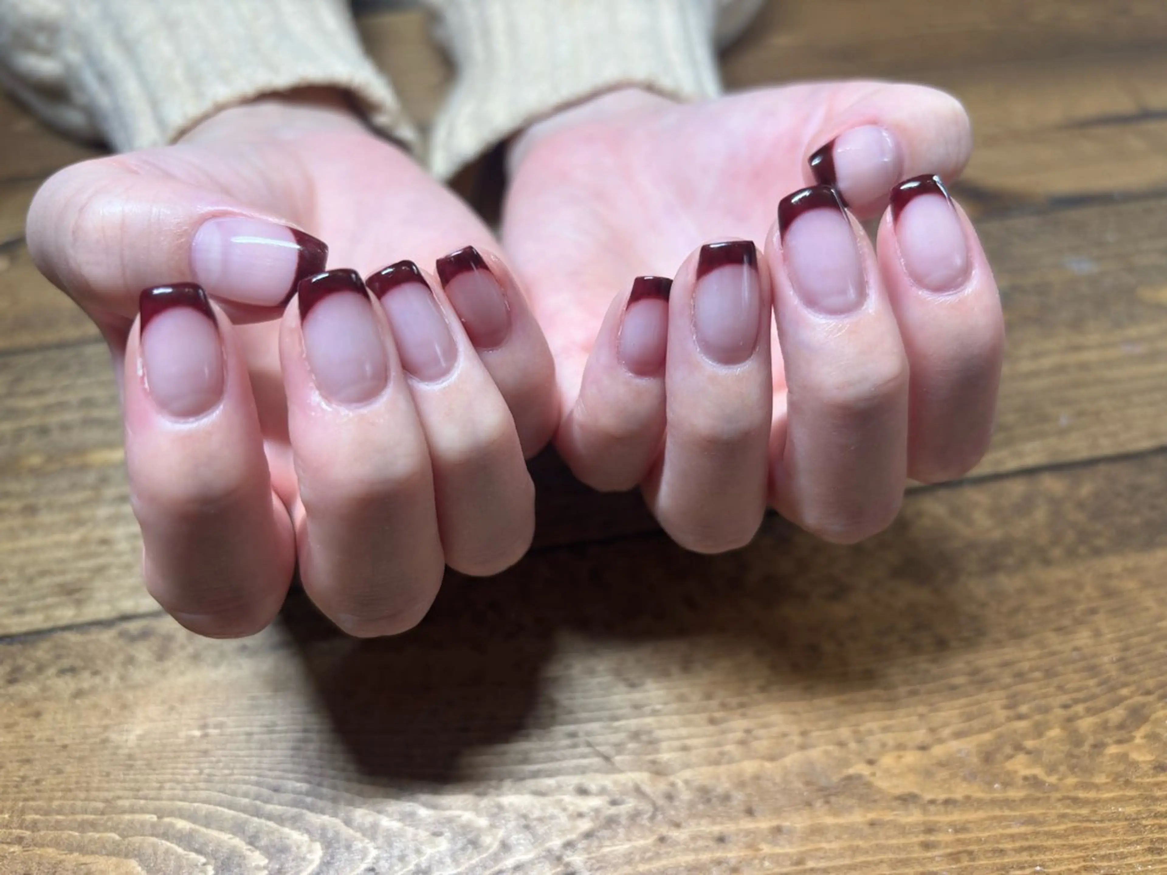 ネイル ボルドー フレンチネイル epanouir mayuのネイルデザイン