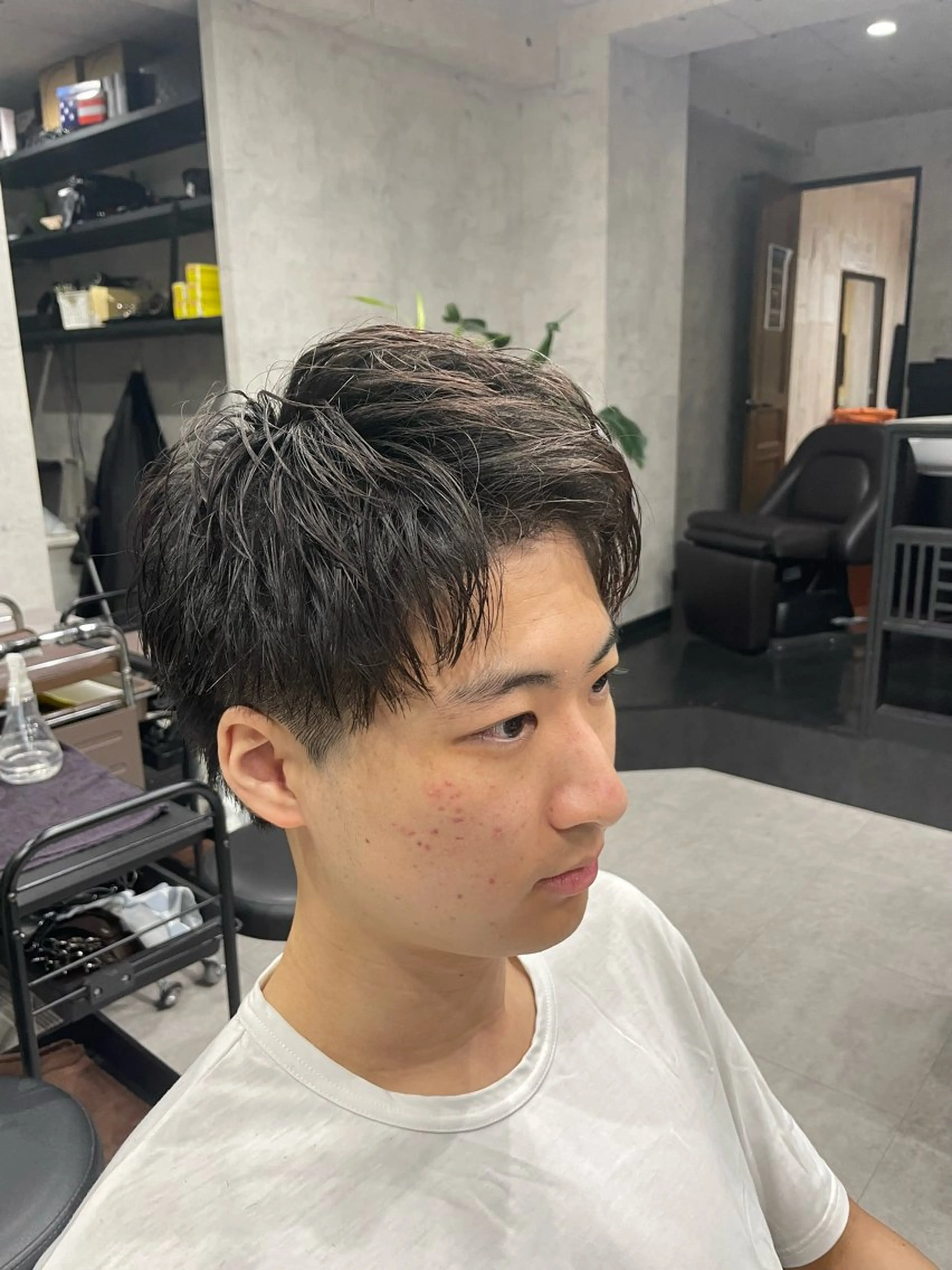 ショート メンズ アップバング メンズパーマ特化💈 髙木颯太💈のヘアスタイル