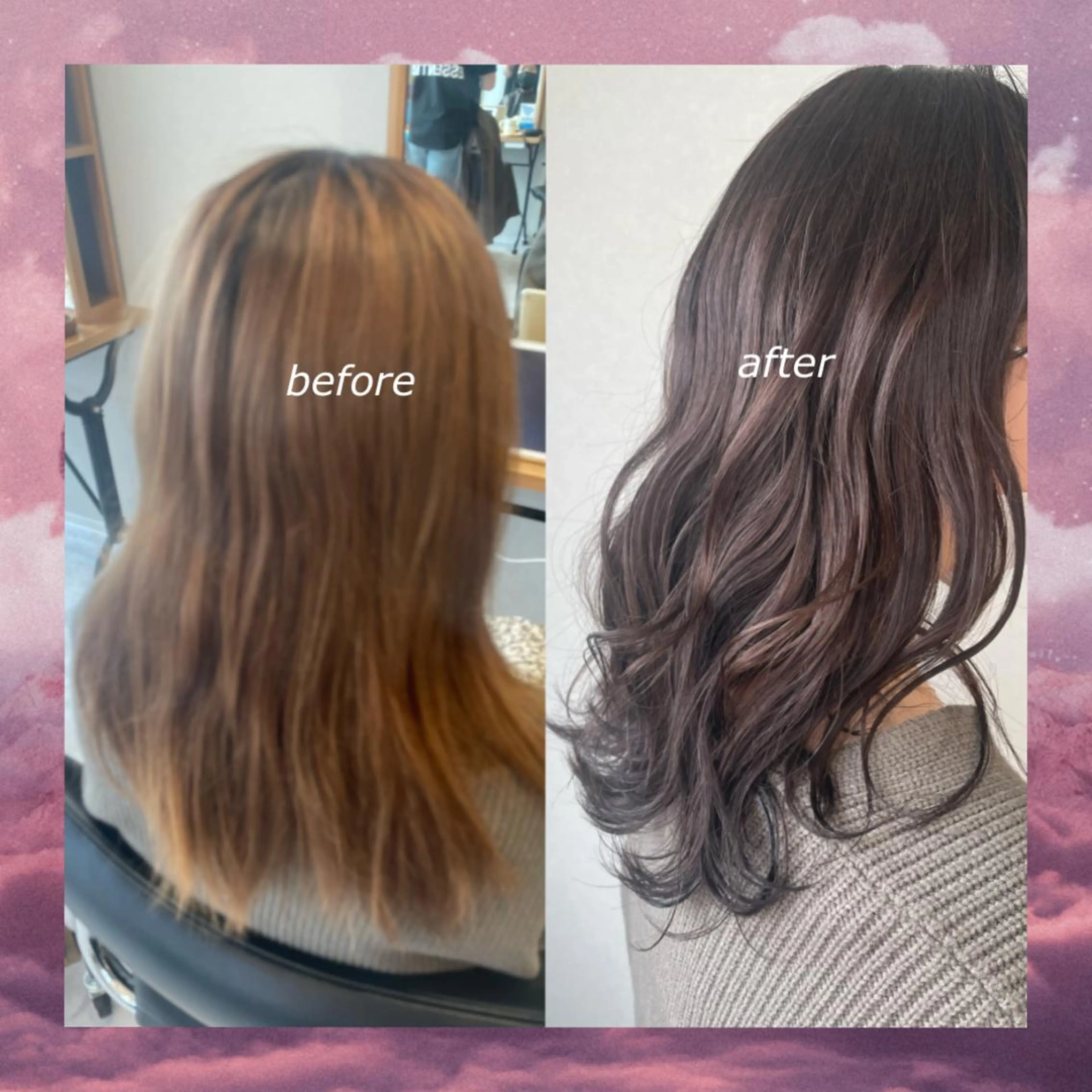 セミロング カラー 髪質改善 トリートメント 艶カラー asukaのヘアスタイル