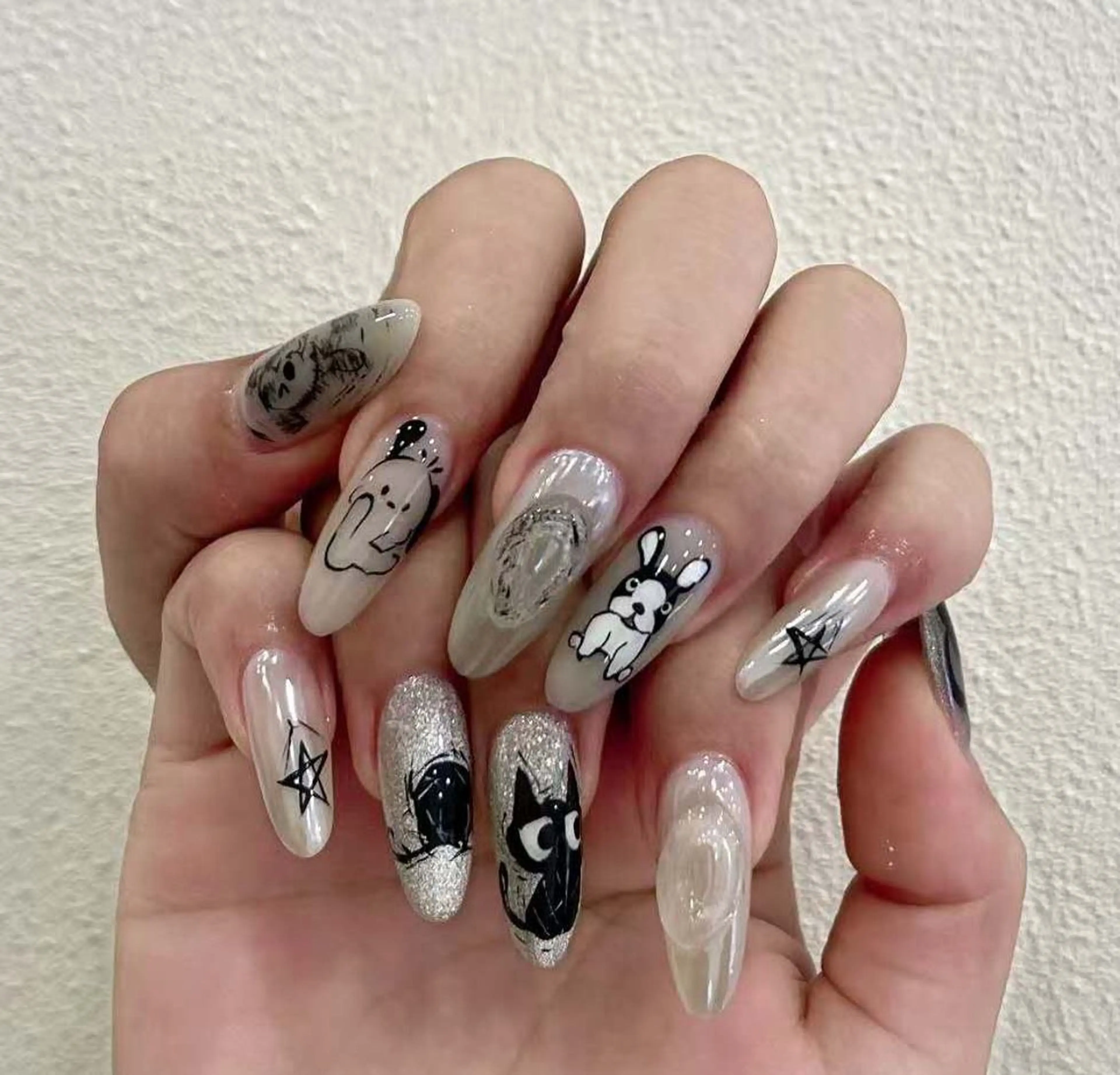 ネイル オーロラネイル フラワーネイル フットネイル フレンチネイル ジェルネイル ハンドネイル BabyYouMi nailのネイルデザイン