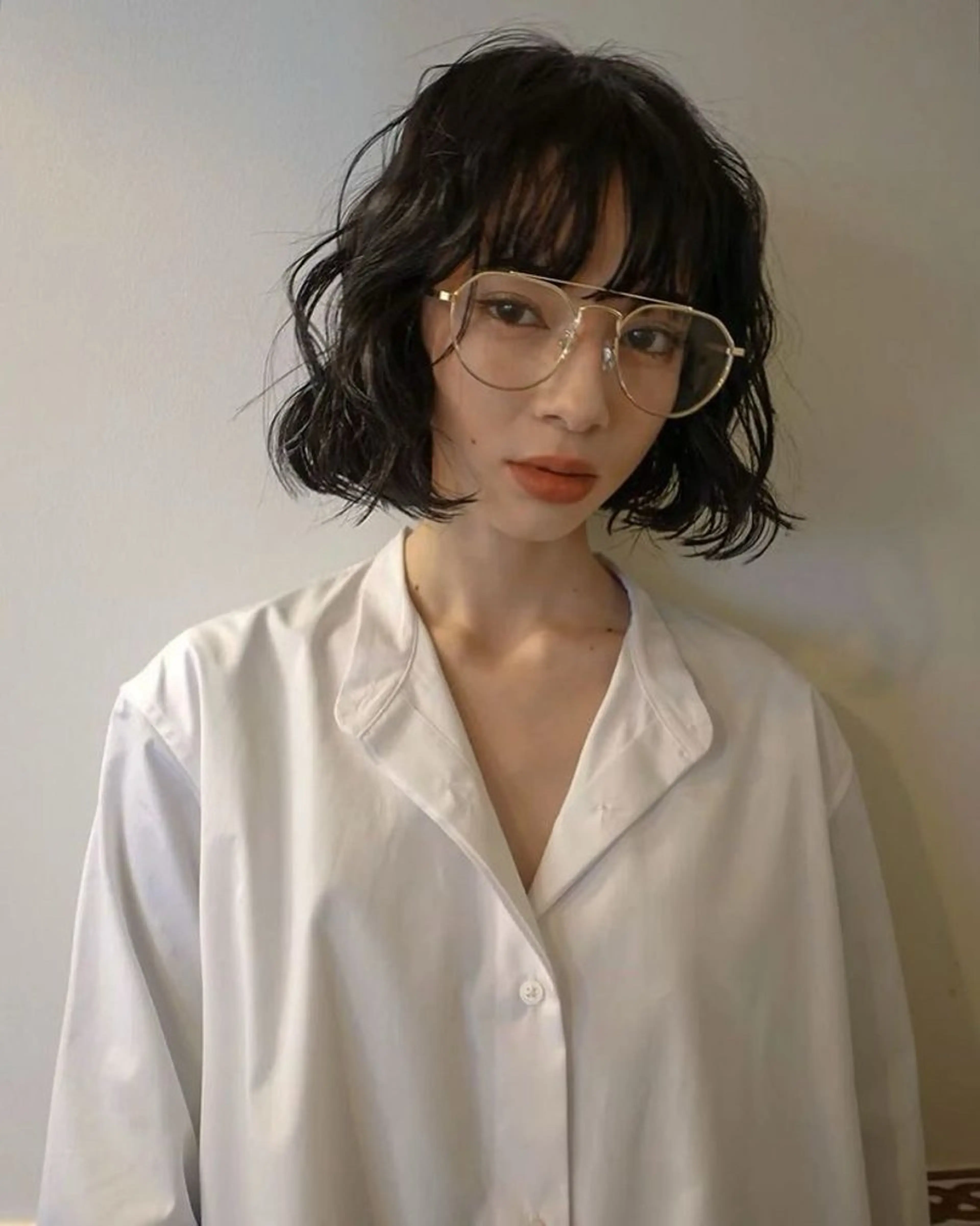 ミディアム パーマ 似合わせカット⚪︎ ／フェイスレイヤーのヘアスタイル