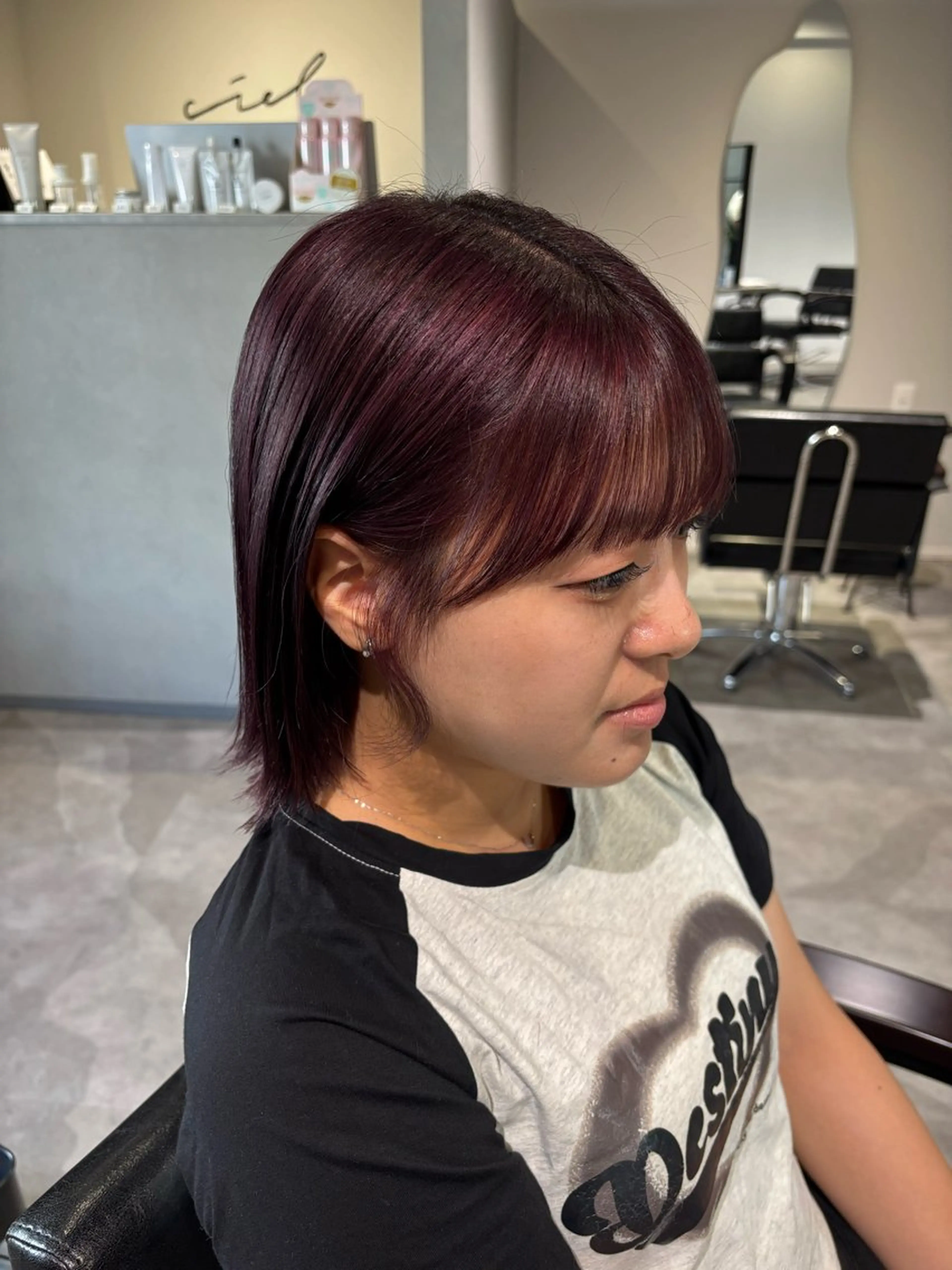 ミディアム ピンクラベンダー ヘアカラー 長尾ゆりの/ボブ/ ベージュ/ハイトーンのヘアスタイル