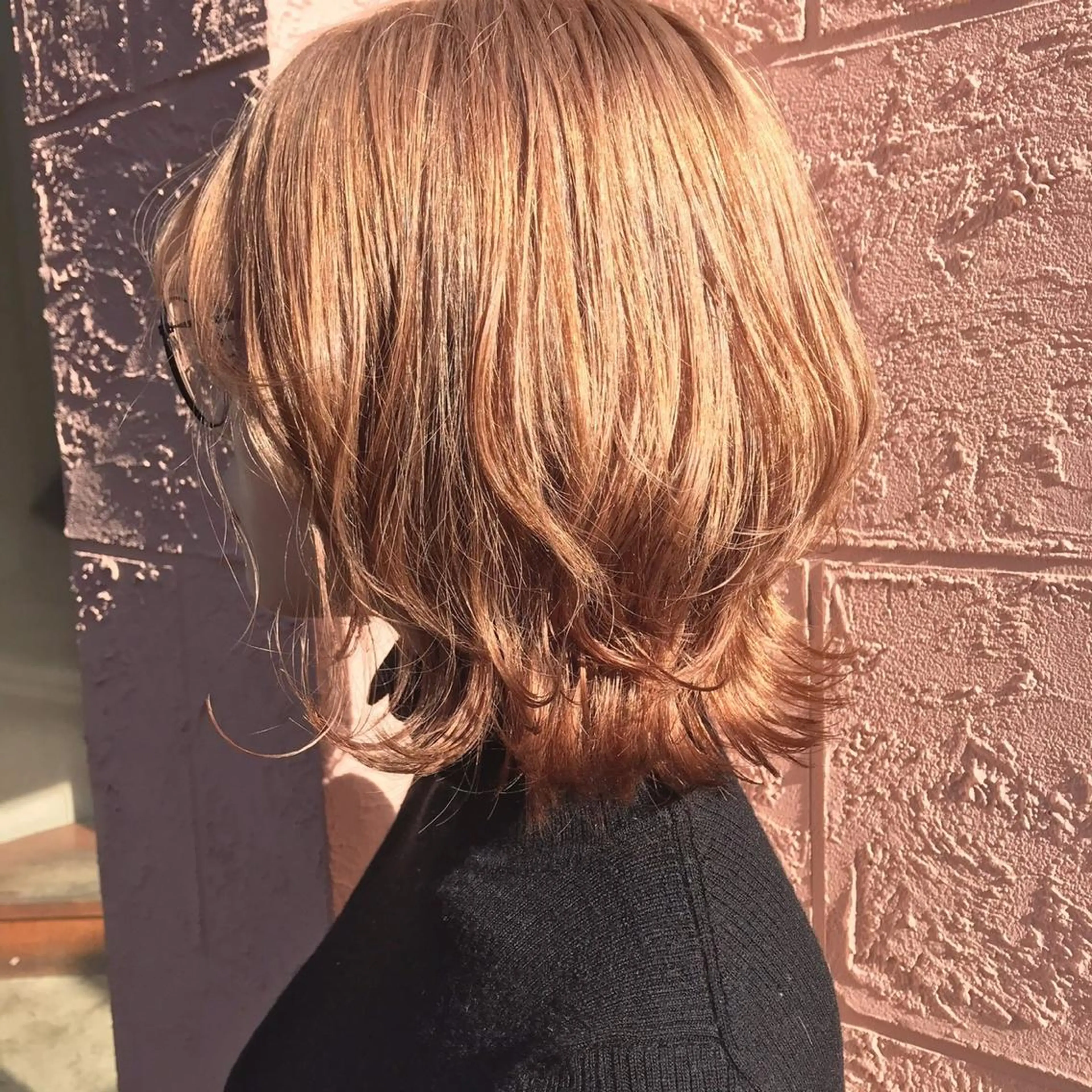 ミディアム カラー ベージュカラー ブラウンカラー オレンジ オレンジベージュ オレンジブラウン 藤井 貴美子のヘアスタイル