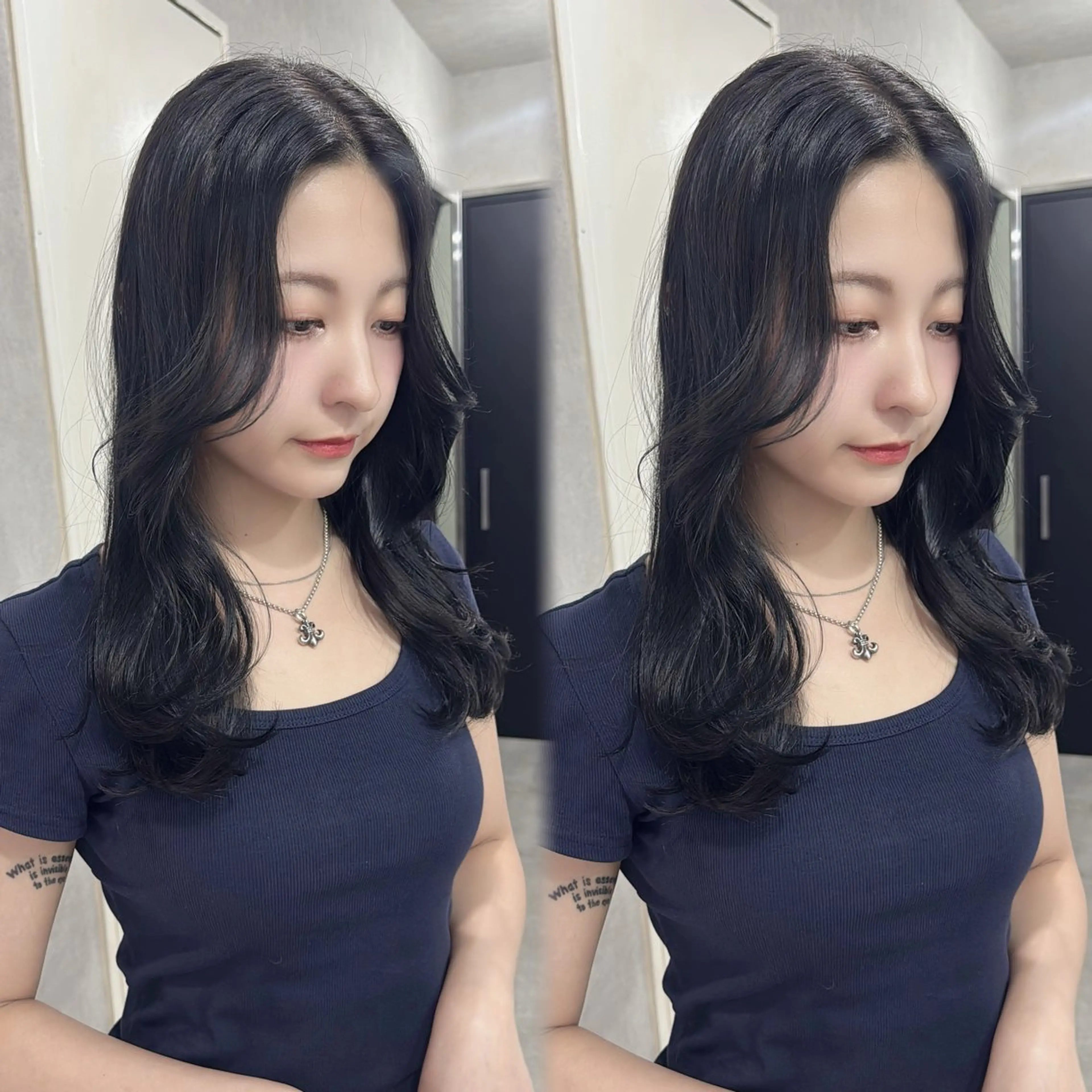 ロング カラー アッシュ アッシュブラウン ベージュカラー 黒髪 ブリーチ カット ヘアカラー トリートメント 赤み無し柔らかカラー 【梅田】madokaのヘアスタイル