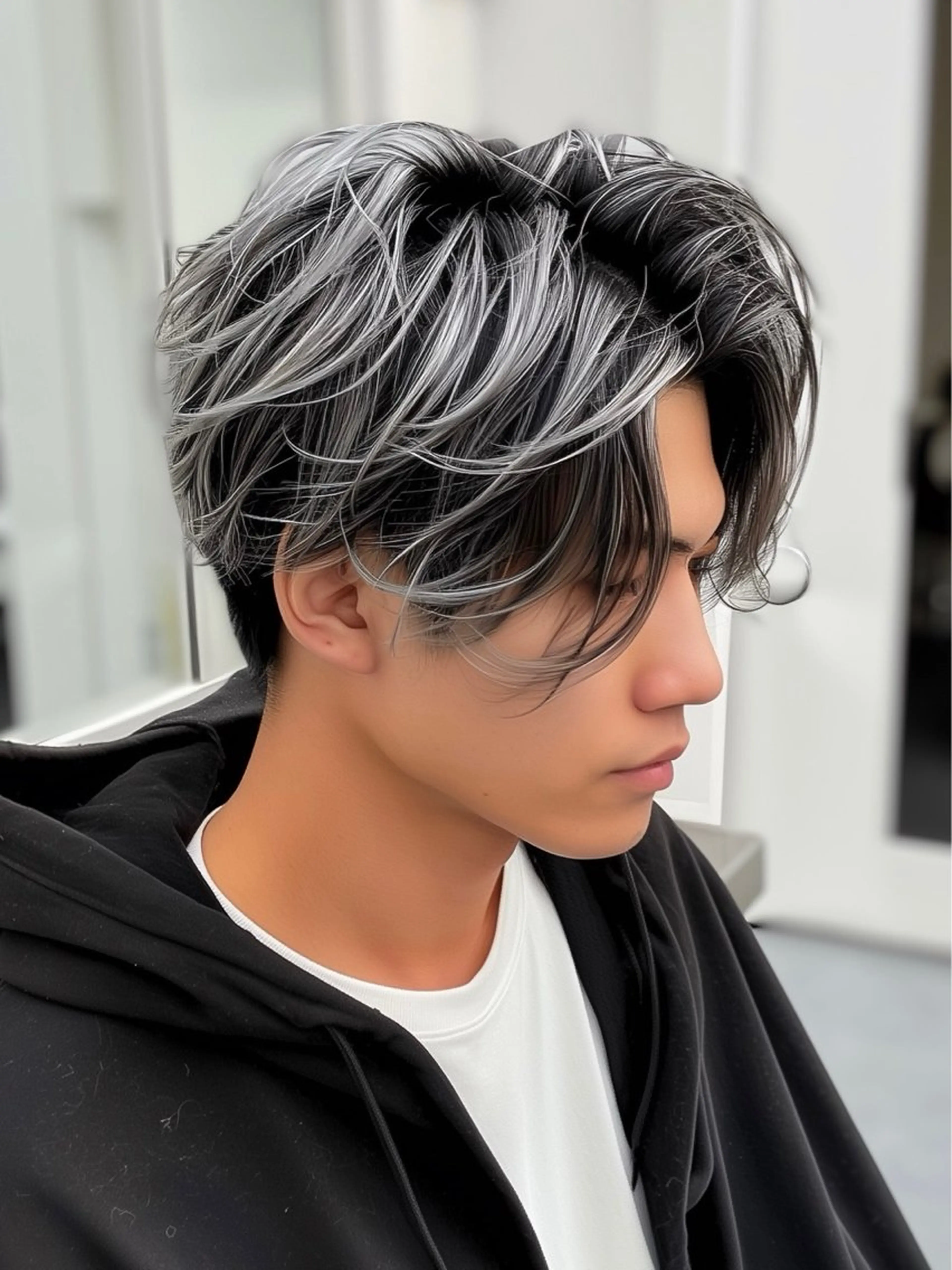 ショート パーマ メンズ メンズハイトーン メンズバレイヤージュのヘアスタイル