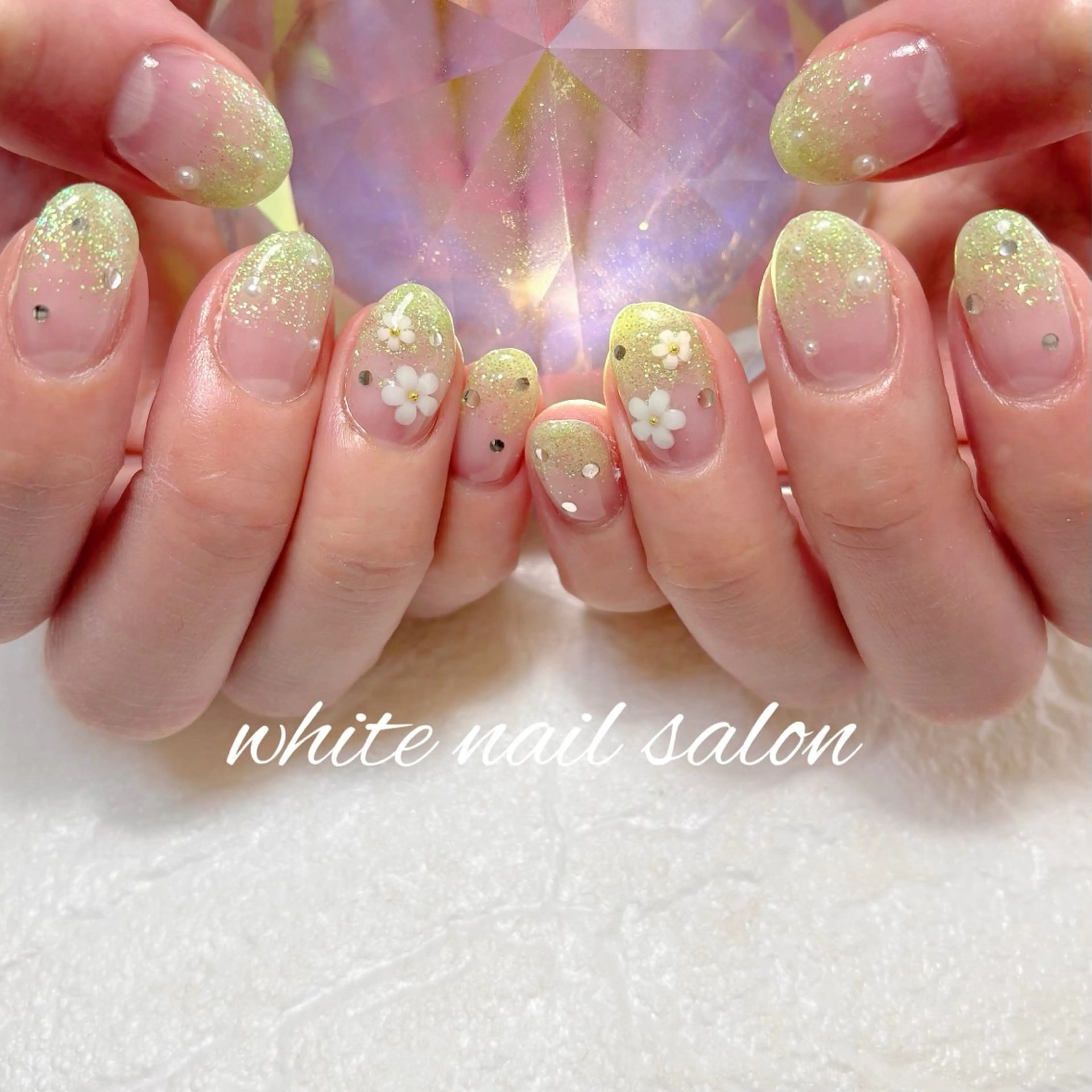 ネイル フットネイル ラメ(グリッター) ハンドネイル white nail salonのネイルデザイン