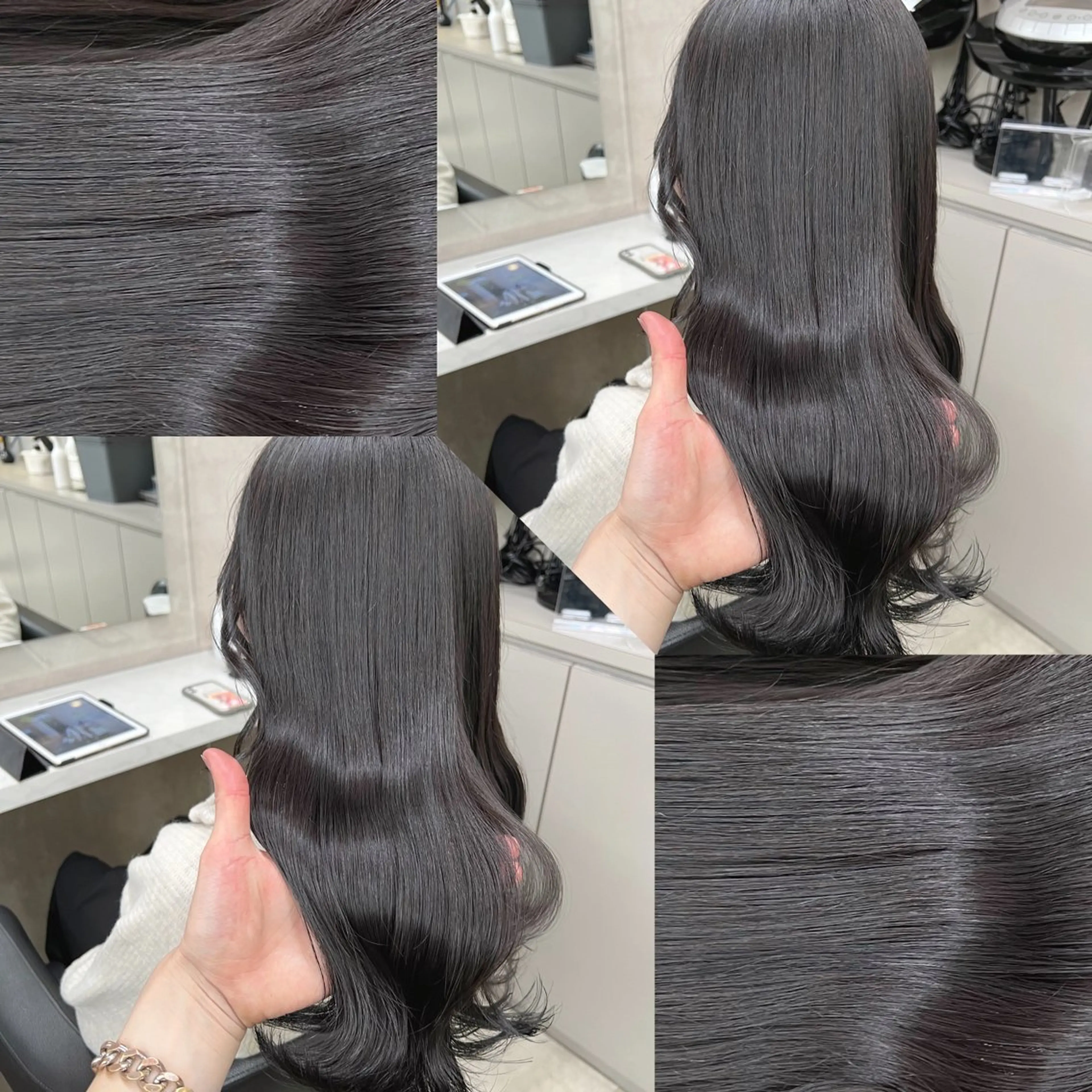 セミロング カラー カット ヘアカラー トリートメント 韓国風ベージュ🤎 赤みなし🌿横浜🤎のヘアスタイル