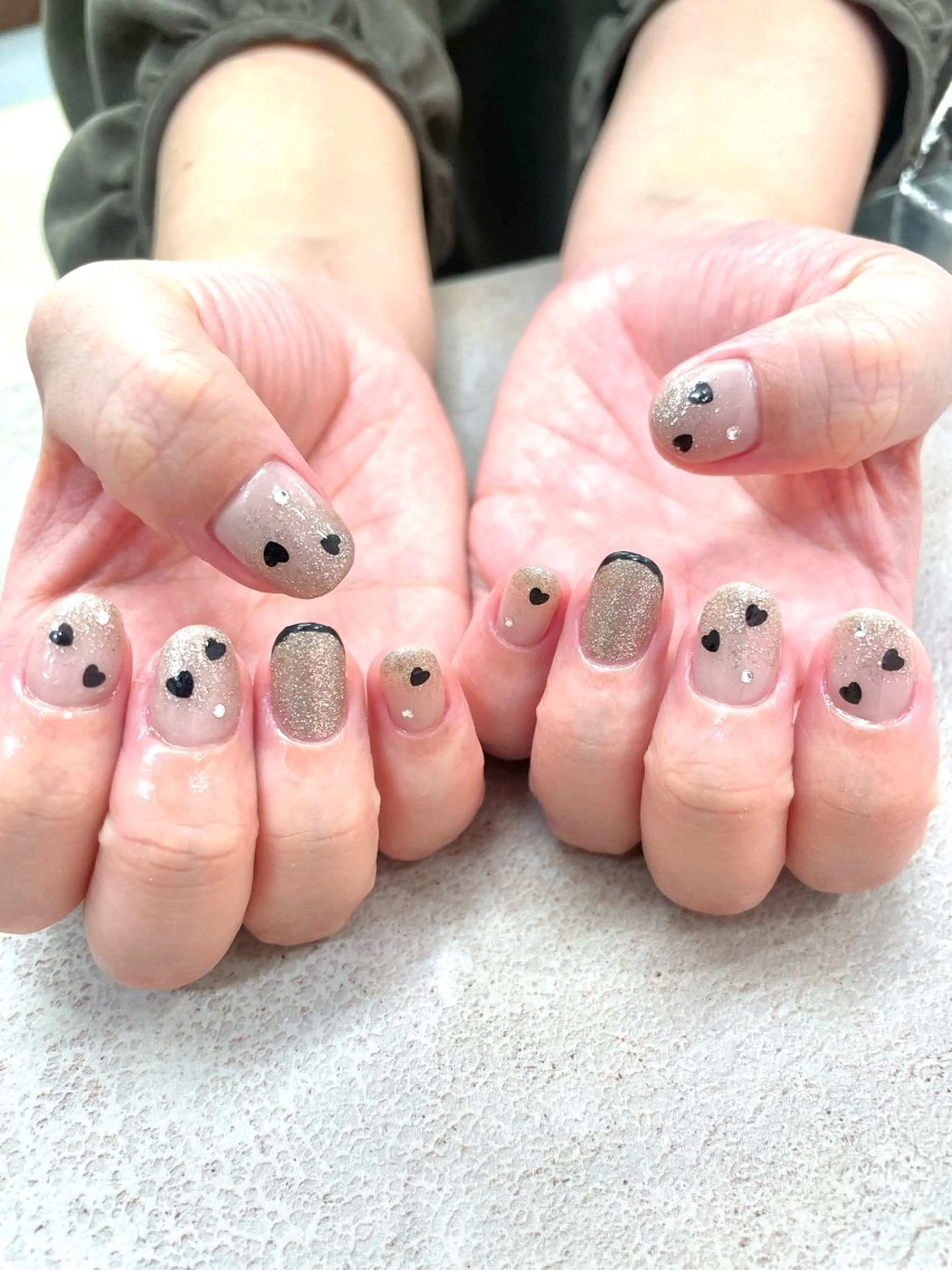 ネイル フラッシュネイル バレンタイン ピュアネイル& オンディーヌのネイルデザイン