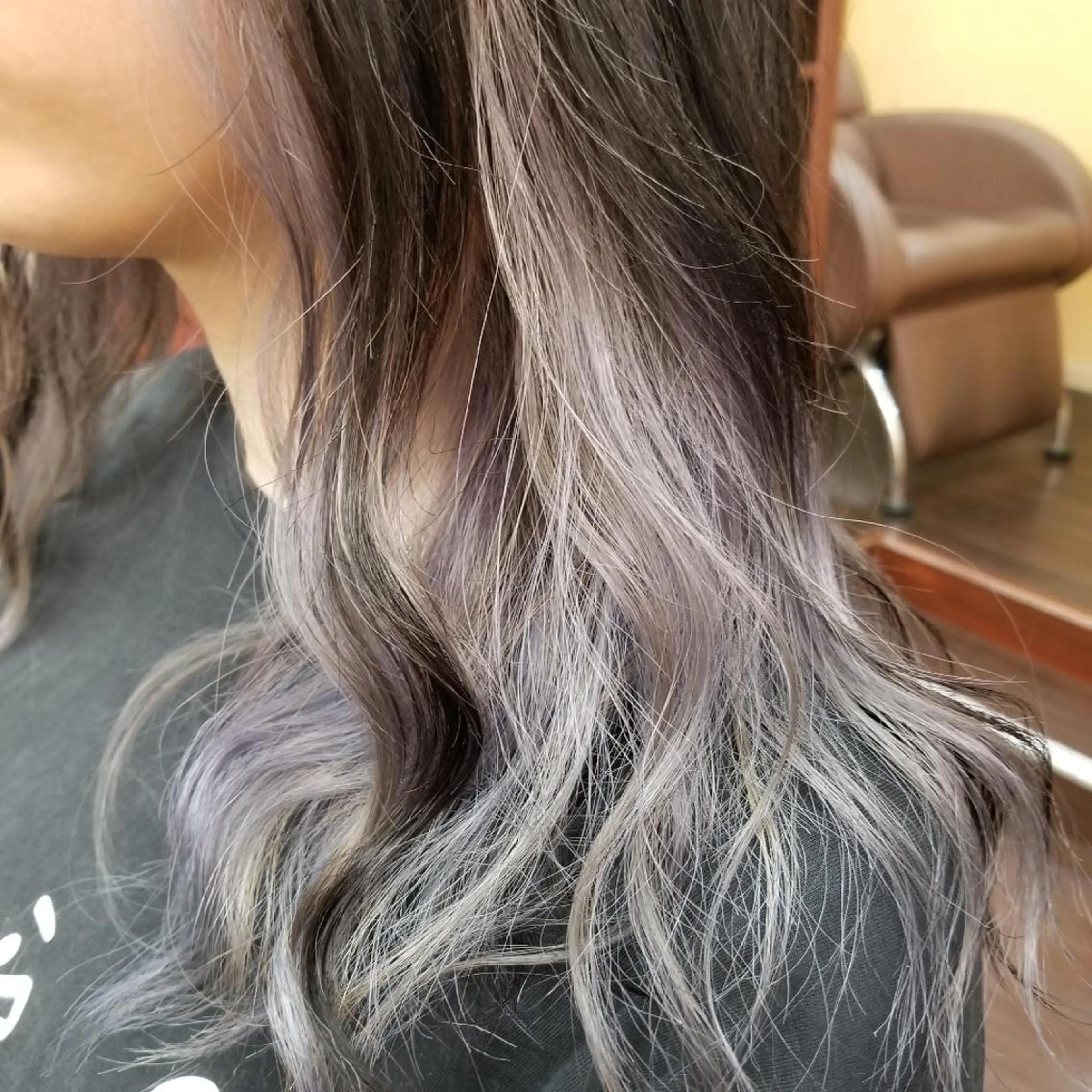 カラー ミディアム ブリーチ 透明感カラー ラベンダーカラー ラベンダーグレー ヘアカラー 植田 /エクステ /ブリーチ/髪質改善のヘアスタイル