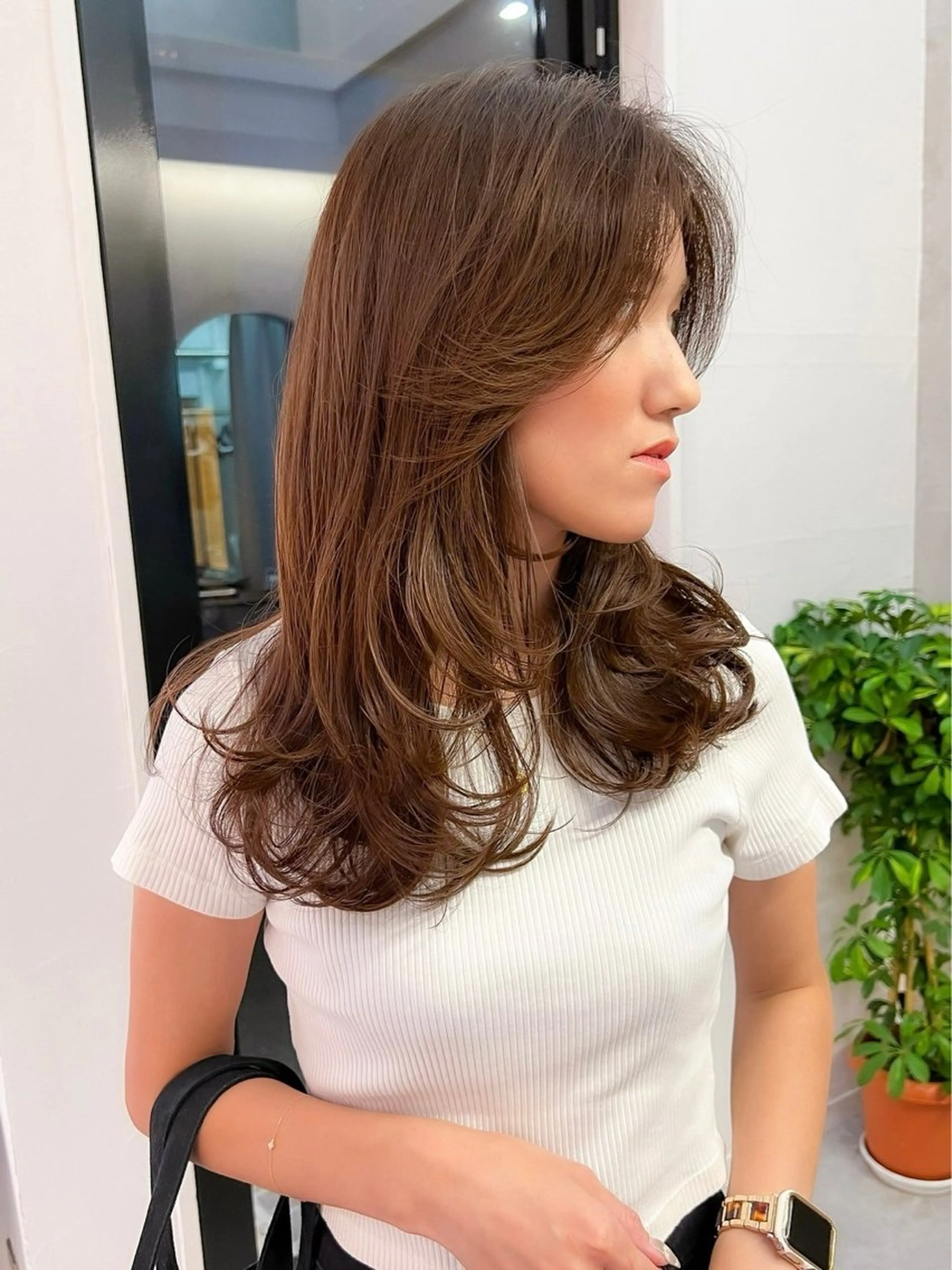 ロング カット ヘアカラー トリートメント 🫒オリーブカラー/ みづき/パーマ🤍のヘアスタイル