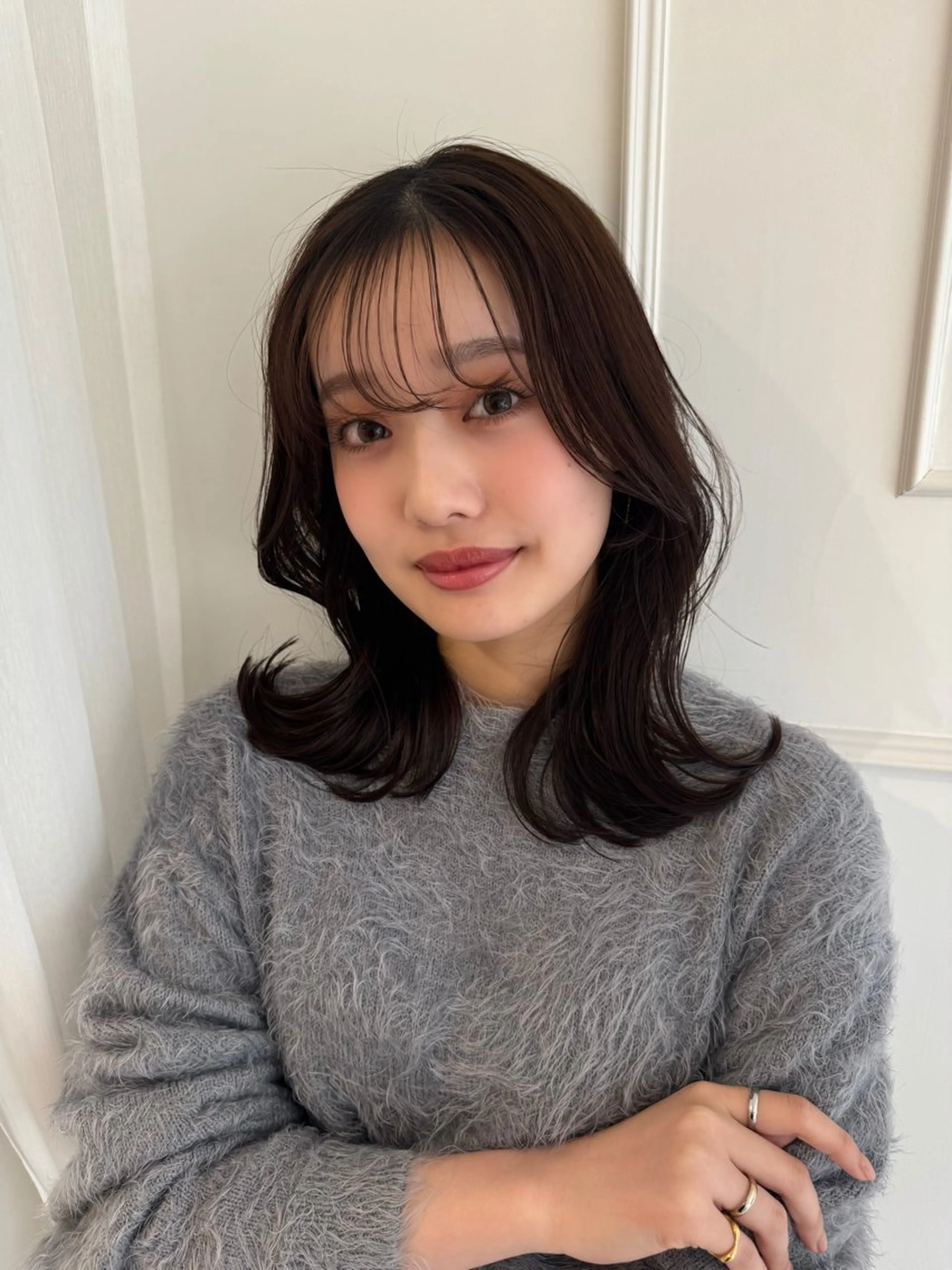 セミロング カラー カット ヘアカラー ParveMix🍀 藤原愛未のヘアスタイル