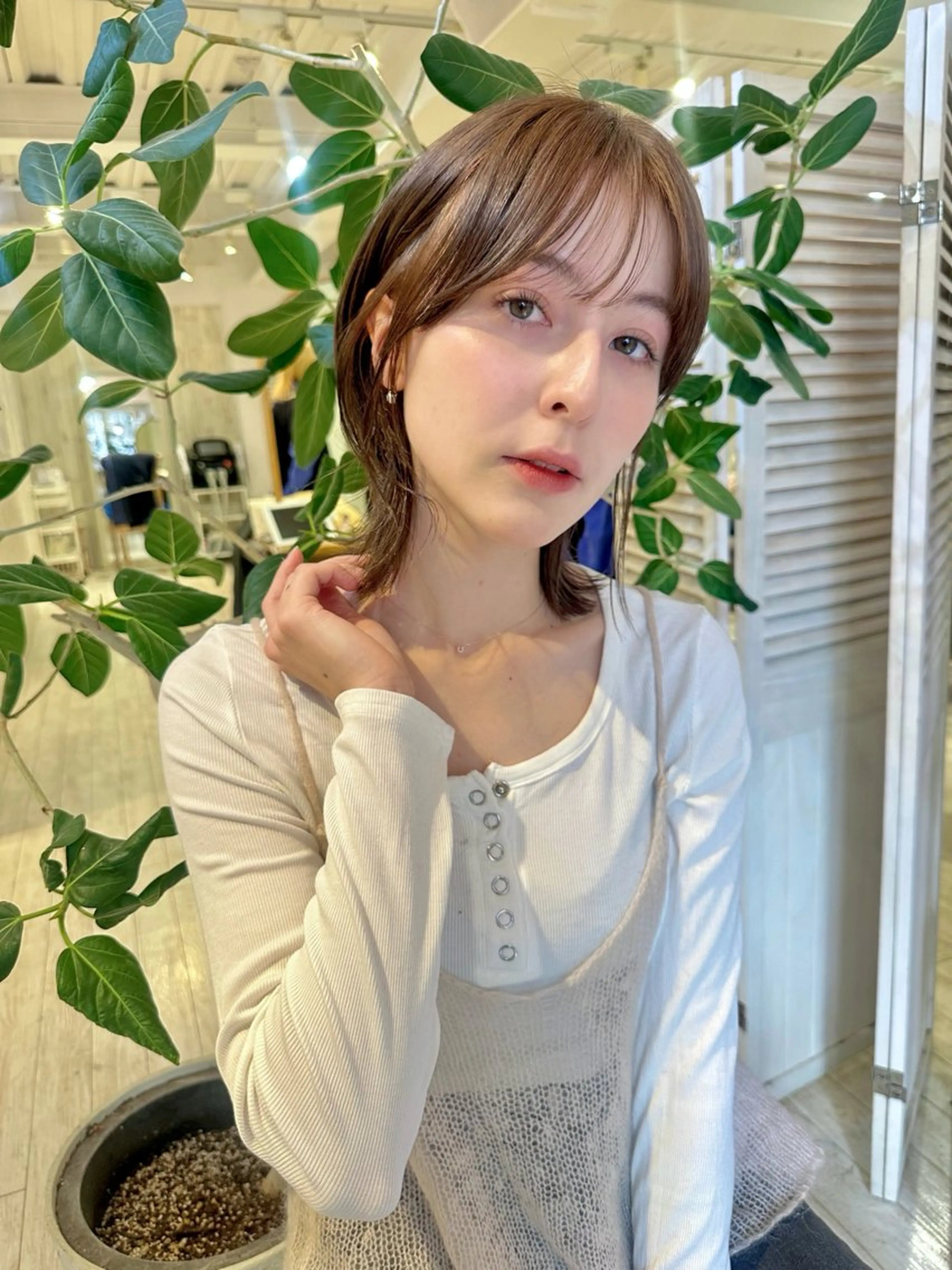 ミディアム カラー カット ヘアカラー トリートメント トレンドヘア🌿 chinariのヘアスタイル