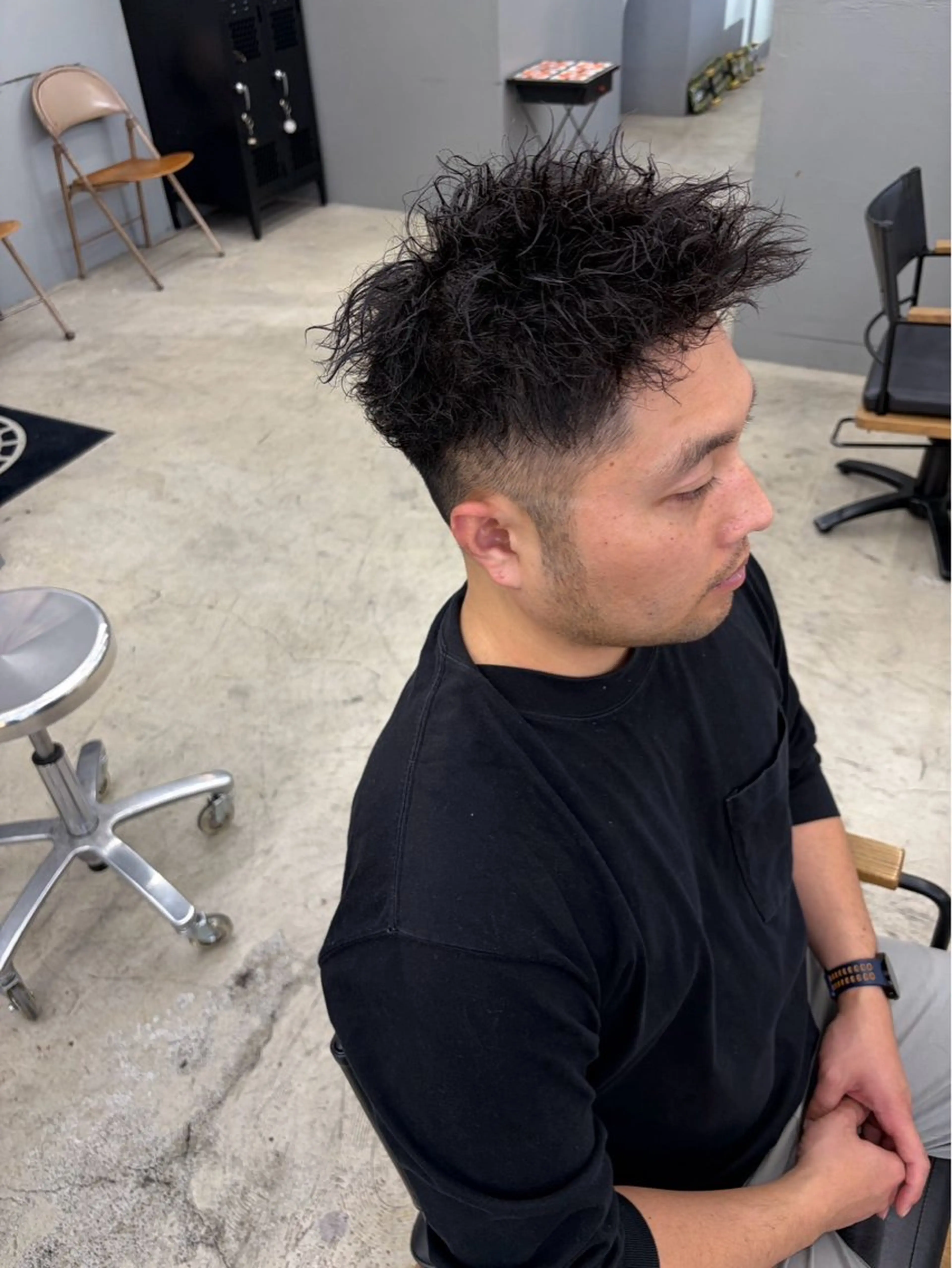 ショート パーマ メンズ カット パーマ メンズ専門サロン wokeのヘアスタイル