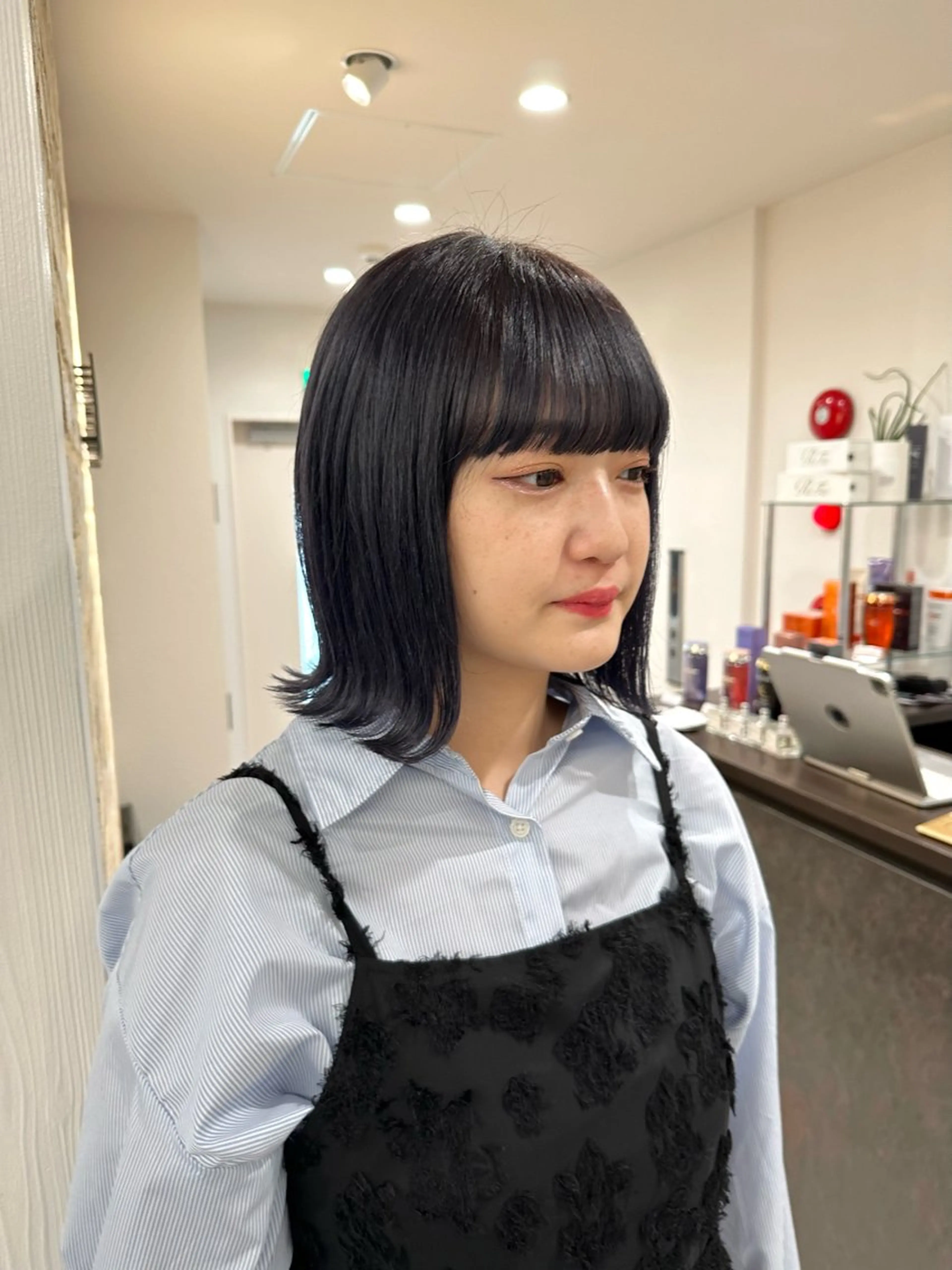 カラー ブルーカラー sau.所属・kano🌈 ボブ/レイヤーのヘアスタイル