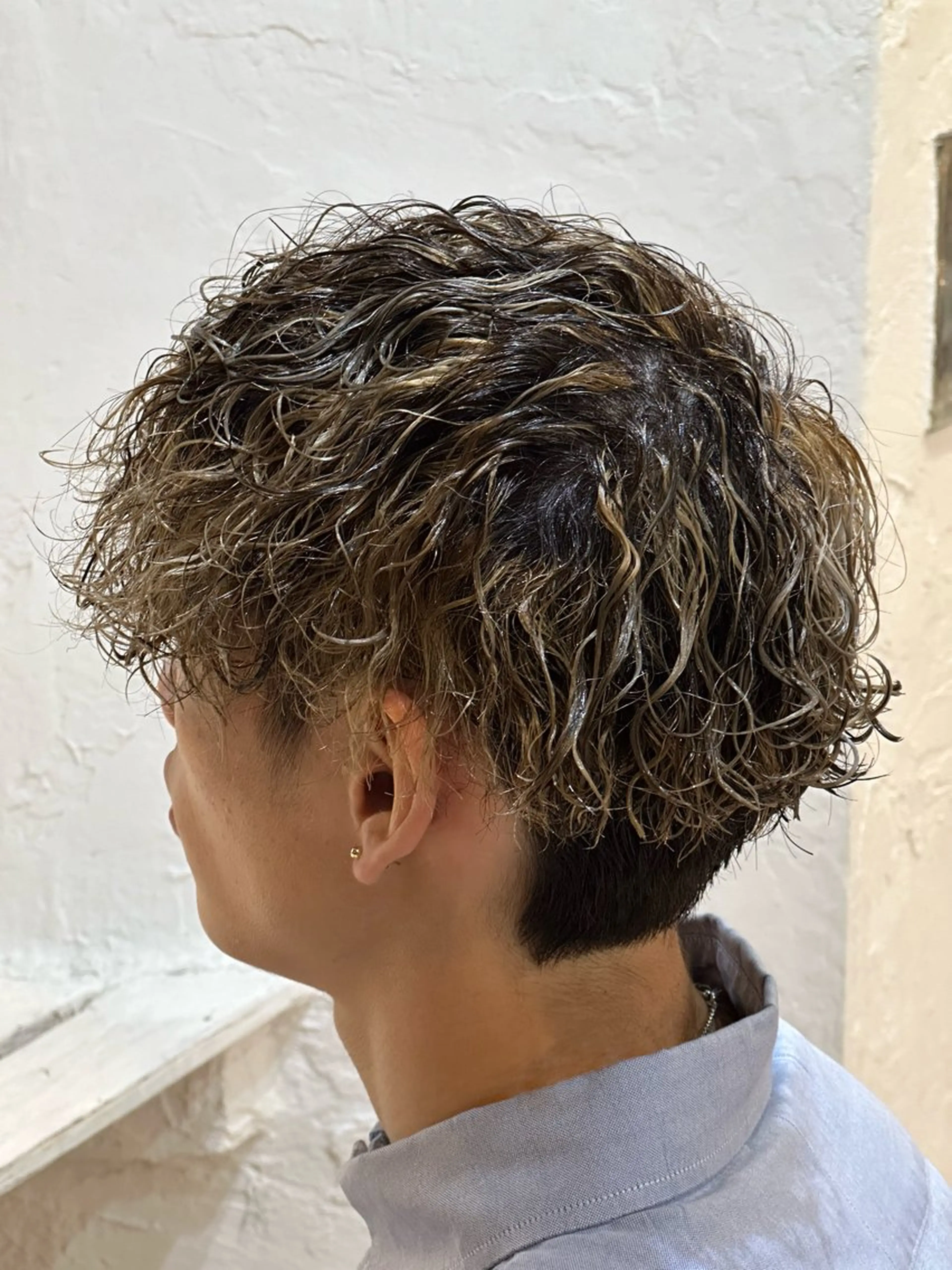 ショート カラー パーマ メンズ スパイキー/ ピンパーマ/緑川雄也のヘアスタイル