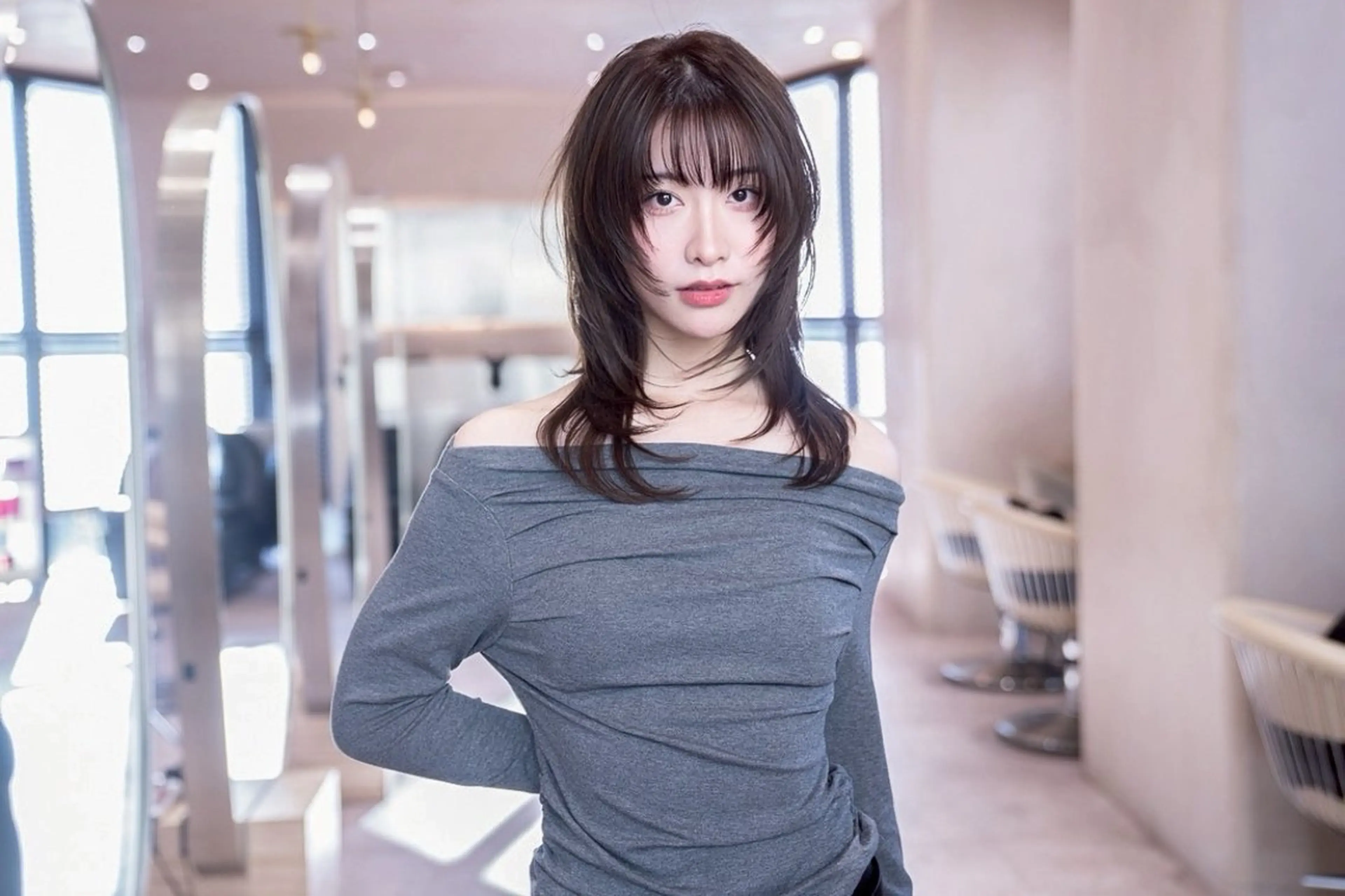 ロング カラー ヘアアレンジ 透明感カラー ハッシュカット レイヤーカット 新宿/透明感カラー くびれヘア/SAYAのヘアスタイル