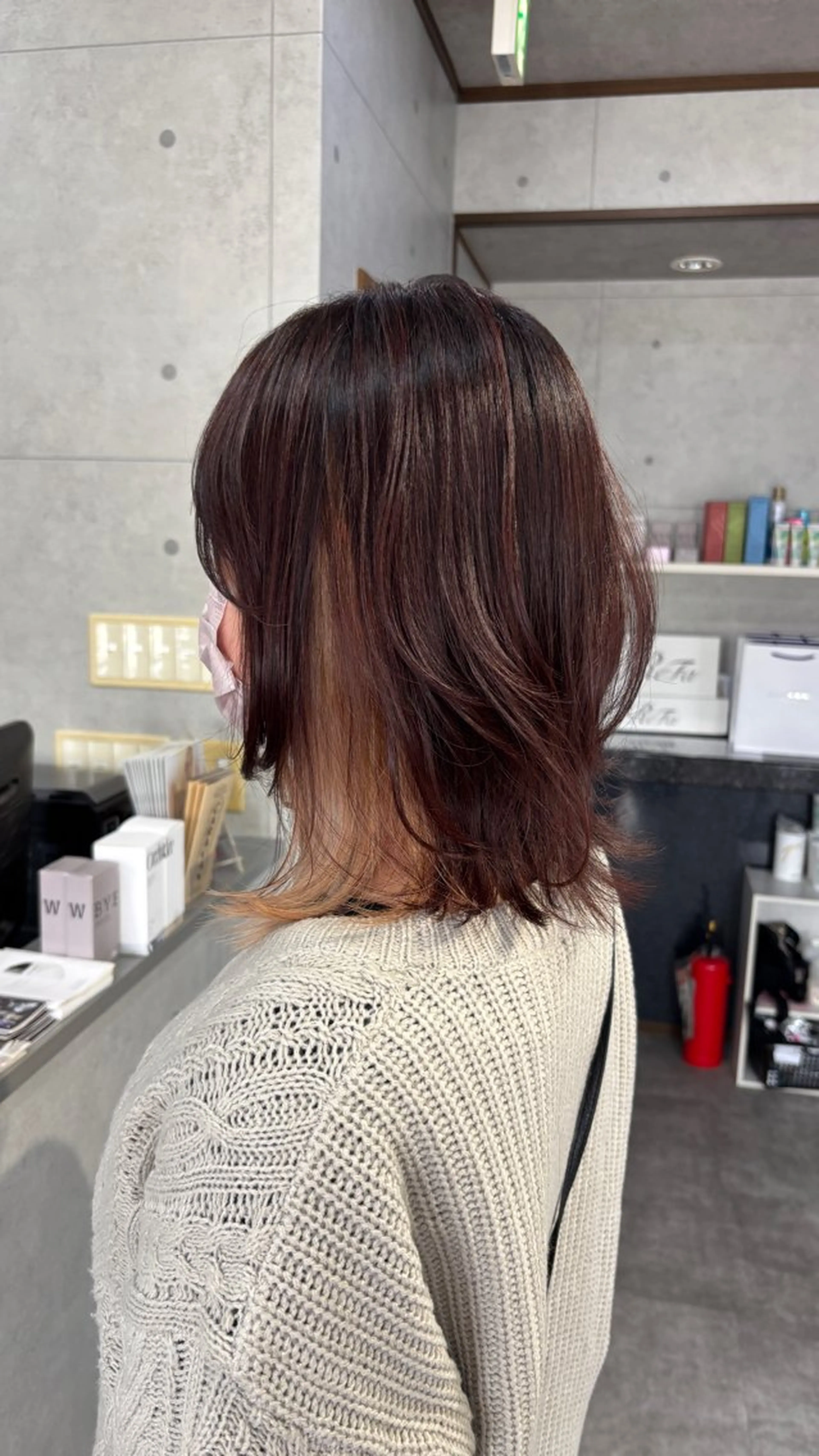 ミディアム ショートボブ ボブ ハイライト 髪質改善 レイヤーカット カット ヘアカラー REVE所属・REVE美容室 REVEマツエクのヘアスタイル