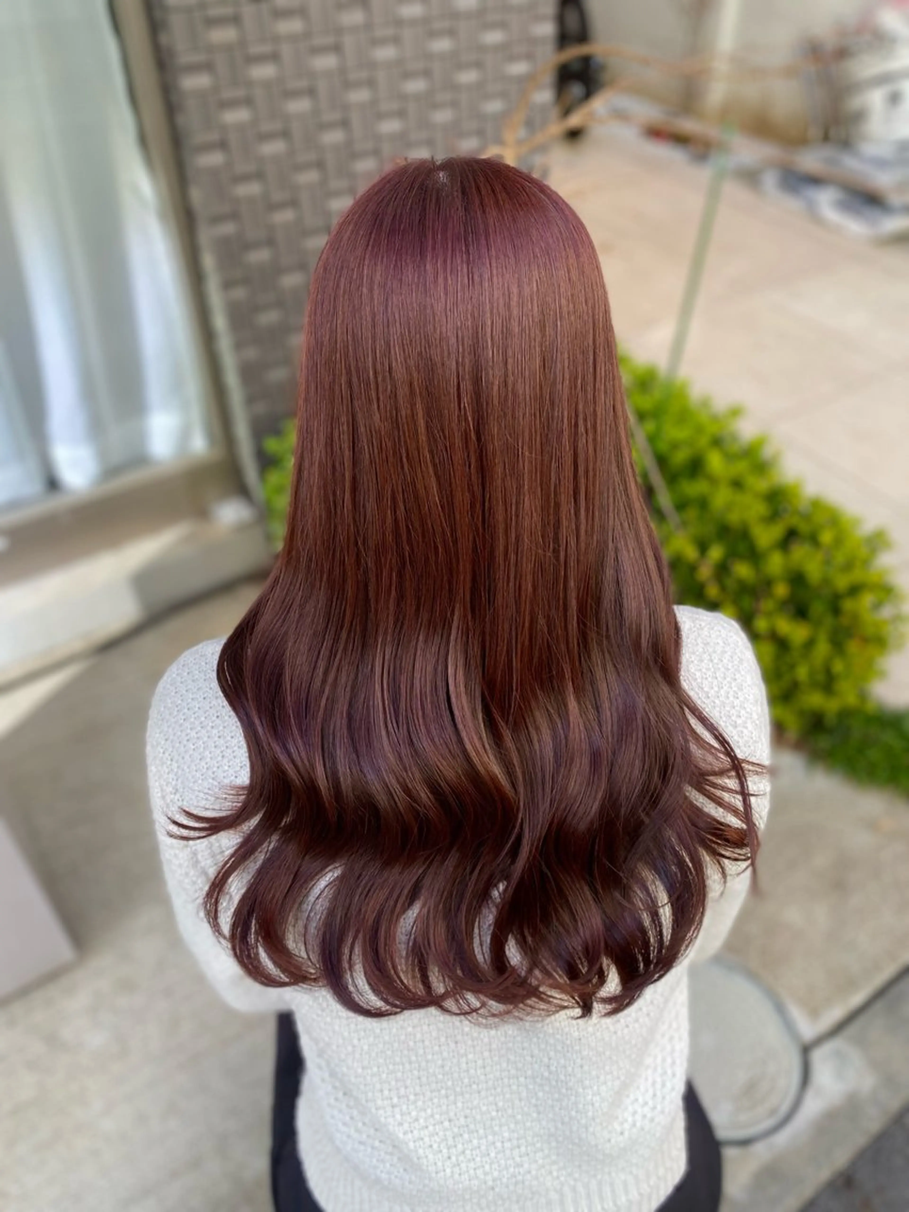 ロング カラー ブリーチ ブリーチなしカラー ピンクカラー カット ヘアカラー トリートメント グレージュ/透明感/ 韓国ヘア/RISAのヘアスタイル