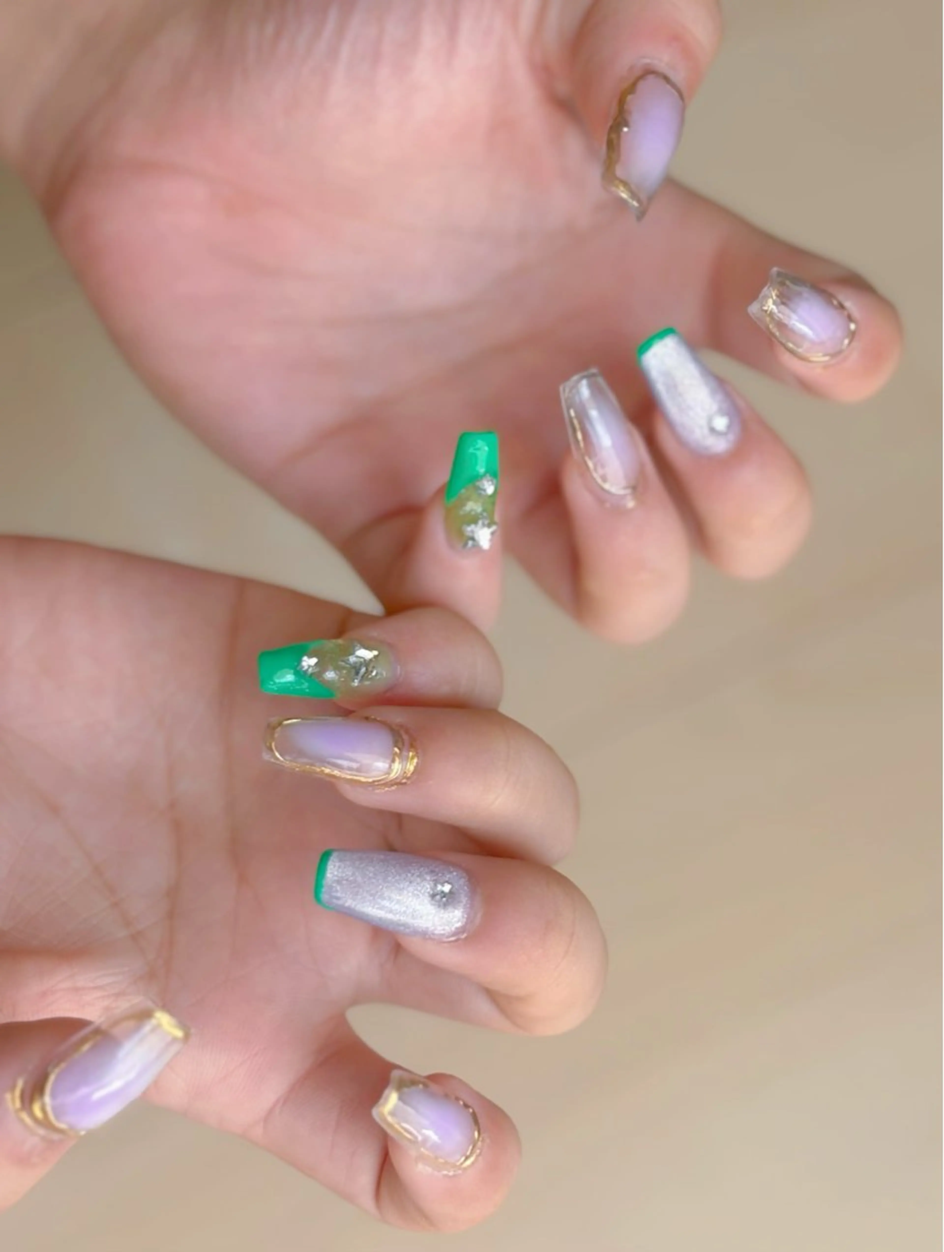 ネイル クリアネイル マグネットネイル ミラーネイル 自宅サロン mArsのネイルデザイン